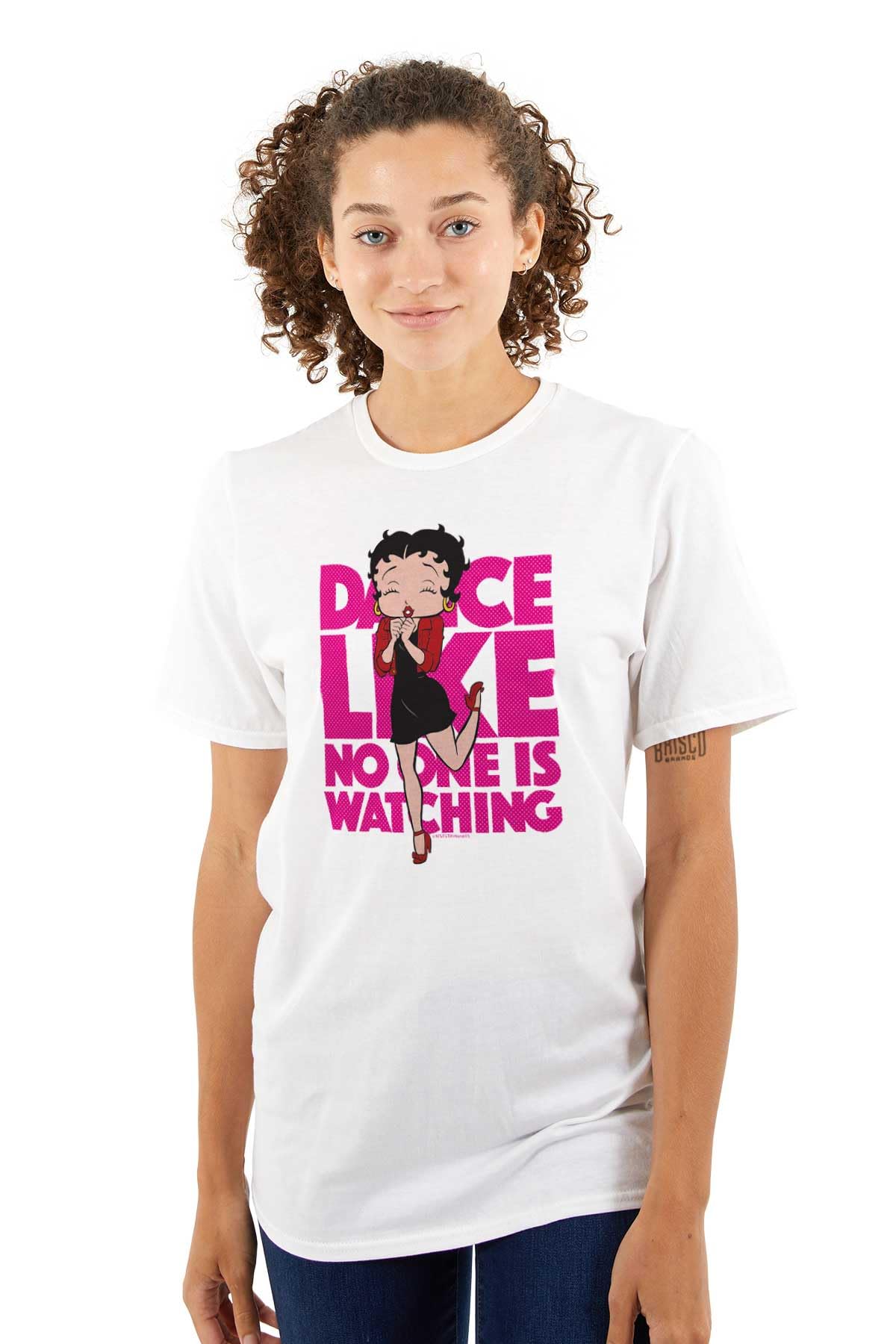 Betty Boop Dance Like No One Watching Women's Graphic T-Shirt | Cute Vintage Cartoon Tee for Casual Wear, Parties & Gifts