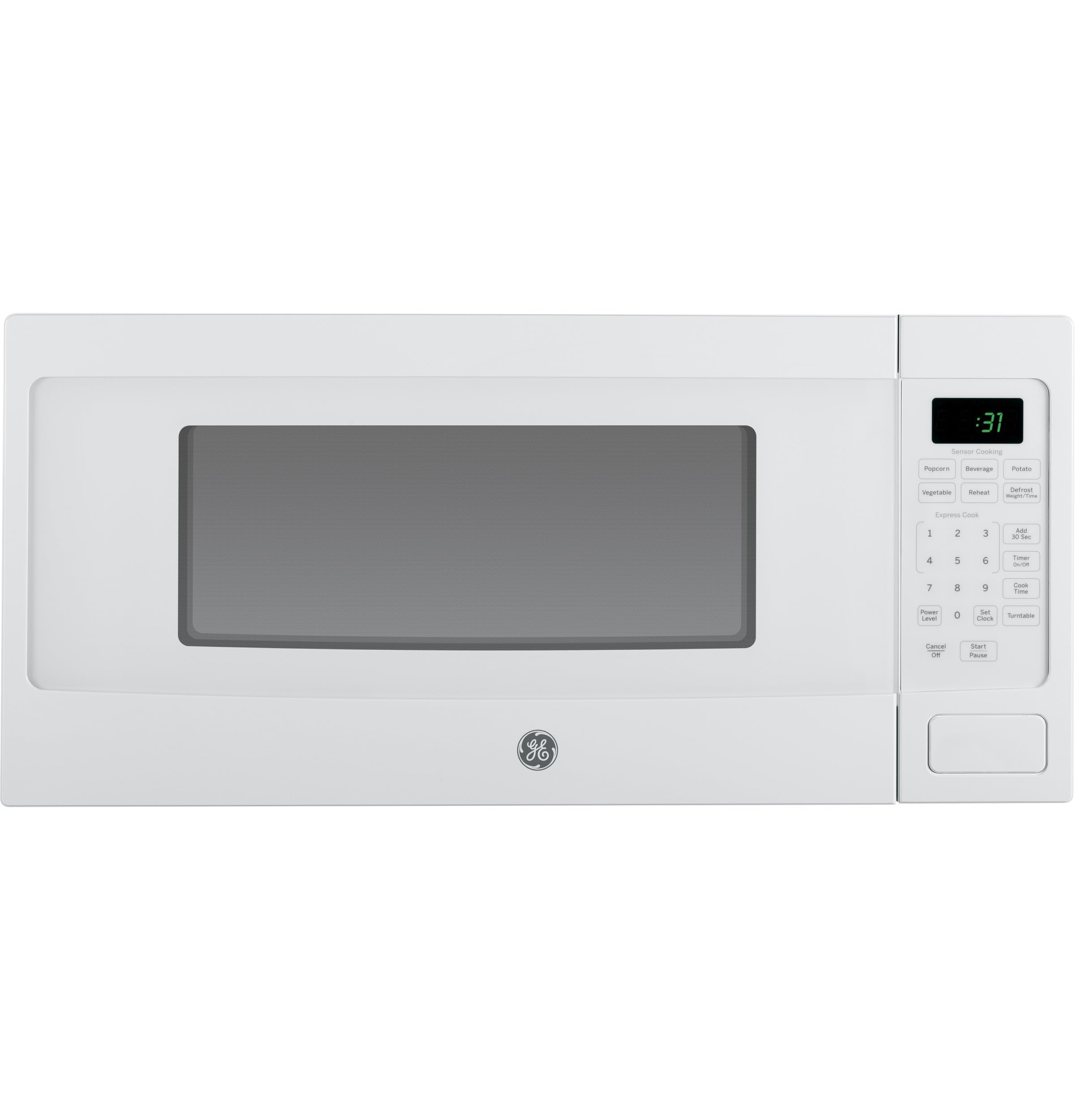 GE PEM31DFWW Profile Series 1.1 Cu. Ft. Countertop Microwave Oven - Compact & Fast Cooking for Small Kitchens, Dorms & Offices