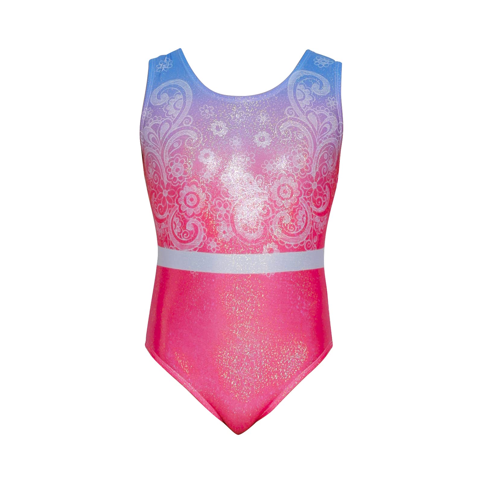 **Aosva Girls Gymnastics Leotards – Sparkly Rainbow One-Piece Dance Leotard for Ages 2-14 | Perfect for Ballet, Cheerleading & Performance**