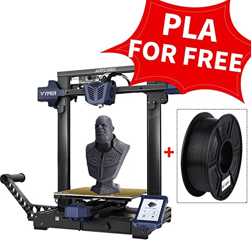 ANYCUBIC Vyper FDM 3D Printer with PLA Filament Bundle (Black) - High Precision Desktop 3D Printing for Home, School & DIY Projects