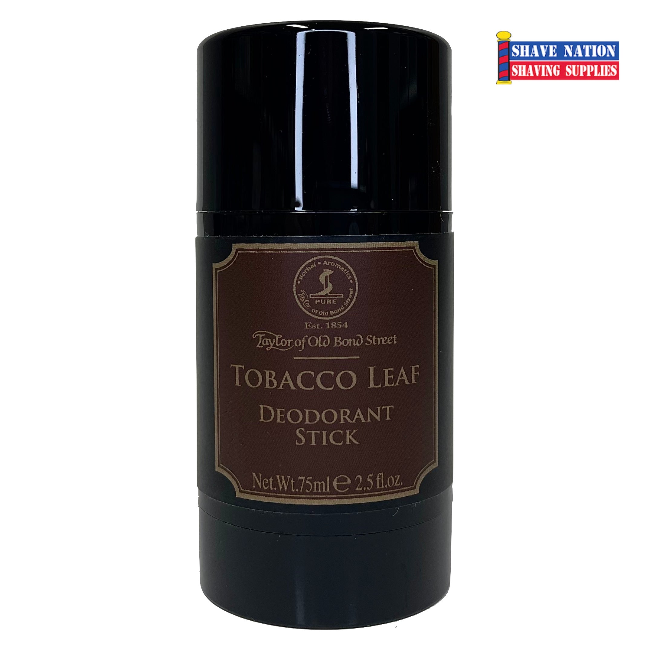 Taylor of Old Bond Street Tobacco Leaf Deodorant Stick for Men - Natural Long-Lasting Freshness - Perfect for Travel, Gym & Everyday Use