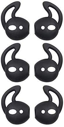 Anti-Slip Silicone Ear Hook Covers for AirPods 1/2/Pro - Secure Fit Ear Tips Accessories (3 Pairs, Black) - Perfect for Running, Workouts & Daily Use