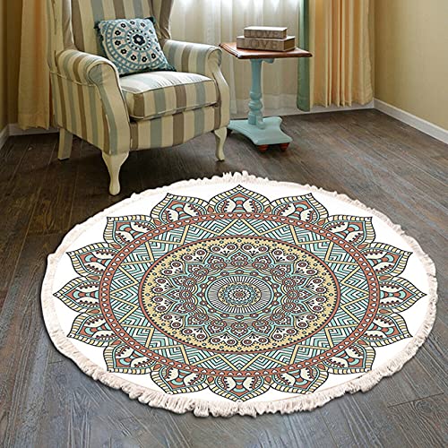 Nordic Abstract Round Floor Mat - Soft Non-Slip Modern Carpet for Bedroom, Living Room, Home Decor - 60cm Diameter - Perfect for Cozy Spaces, Yoga Area, Nursery & Entryway