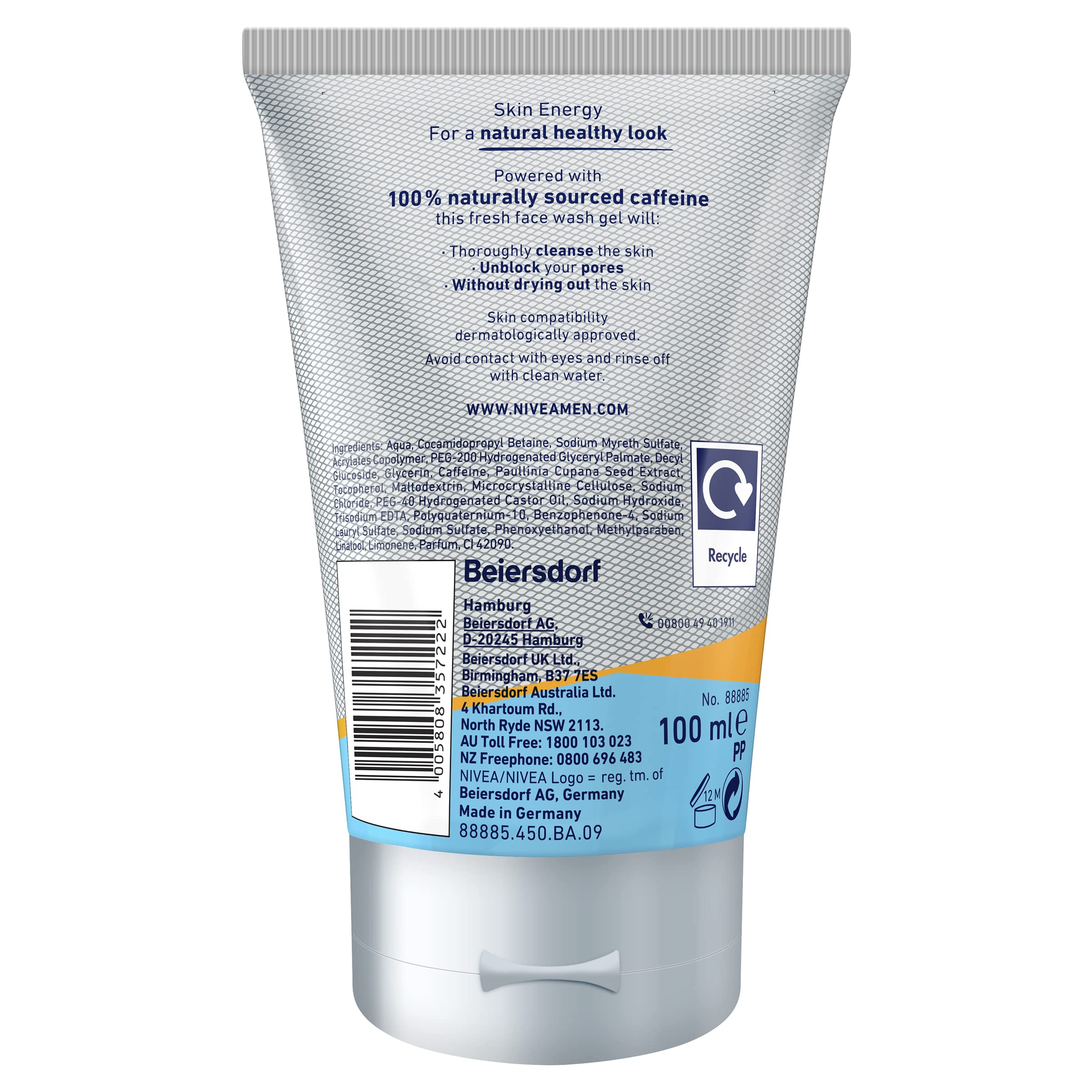 Nivea Men Revitalising Face Wash for Men - Deep Cleansing & Hydrating Facial Cleanser - Oil Control & Anti-Aging Skincare - Perfect for Daily Use & Gym Routine