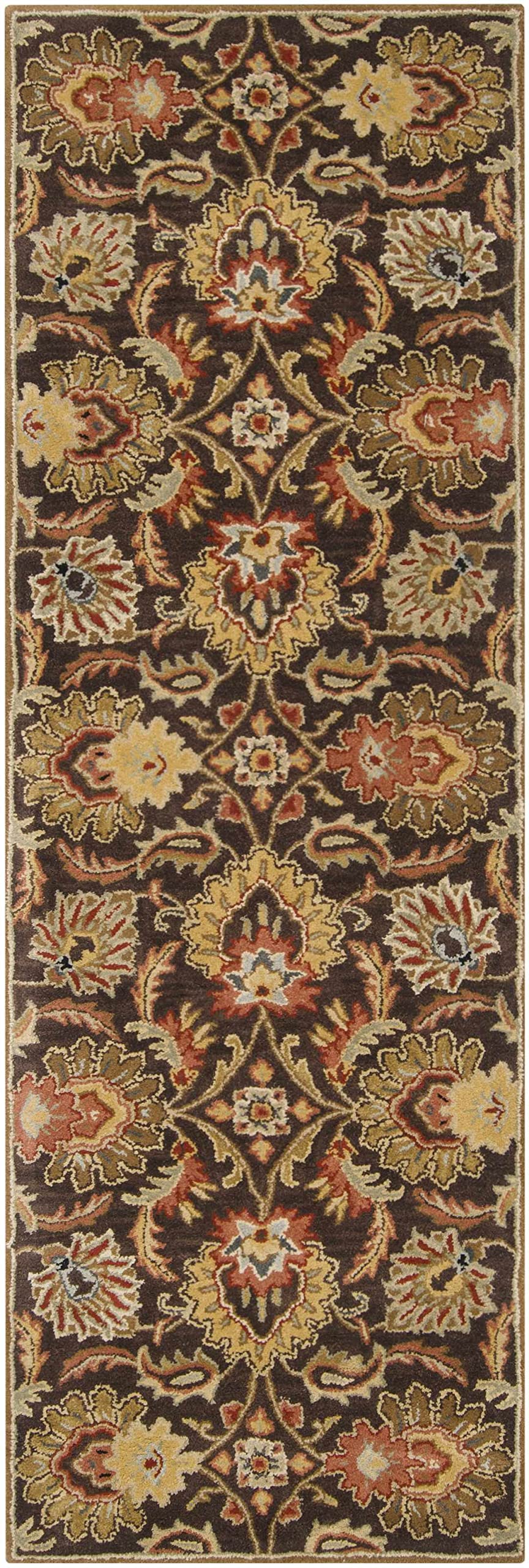 Hauteloom Wrens Wool Traditional Area Rug 4' x 6' - Soft Handmade Living Room & Bedroom Rug in Black, Brown, Red - Perfect for Cozy Home Decor, Floor Protection and Stylish Interior Design