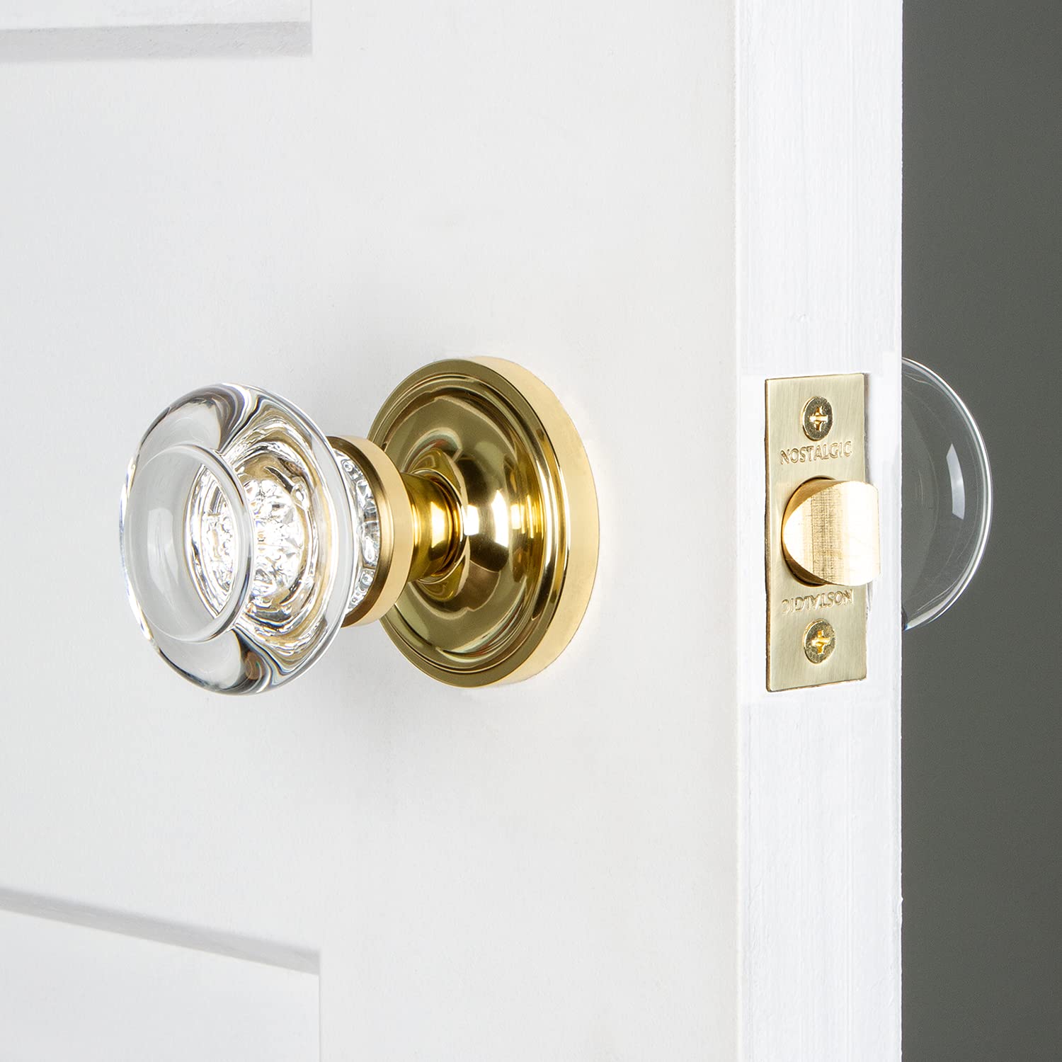 Nostalgic Warehouse 712492 Classic Rosette with Round Clear Crystal Glass Knob - 2.375