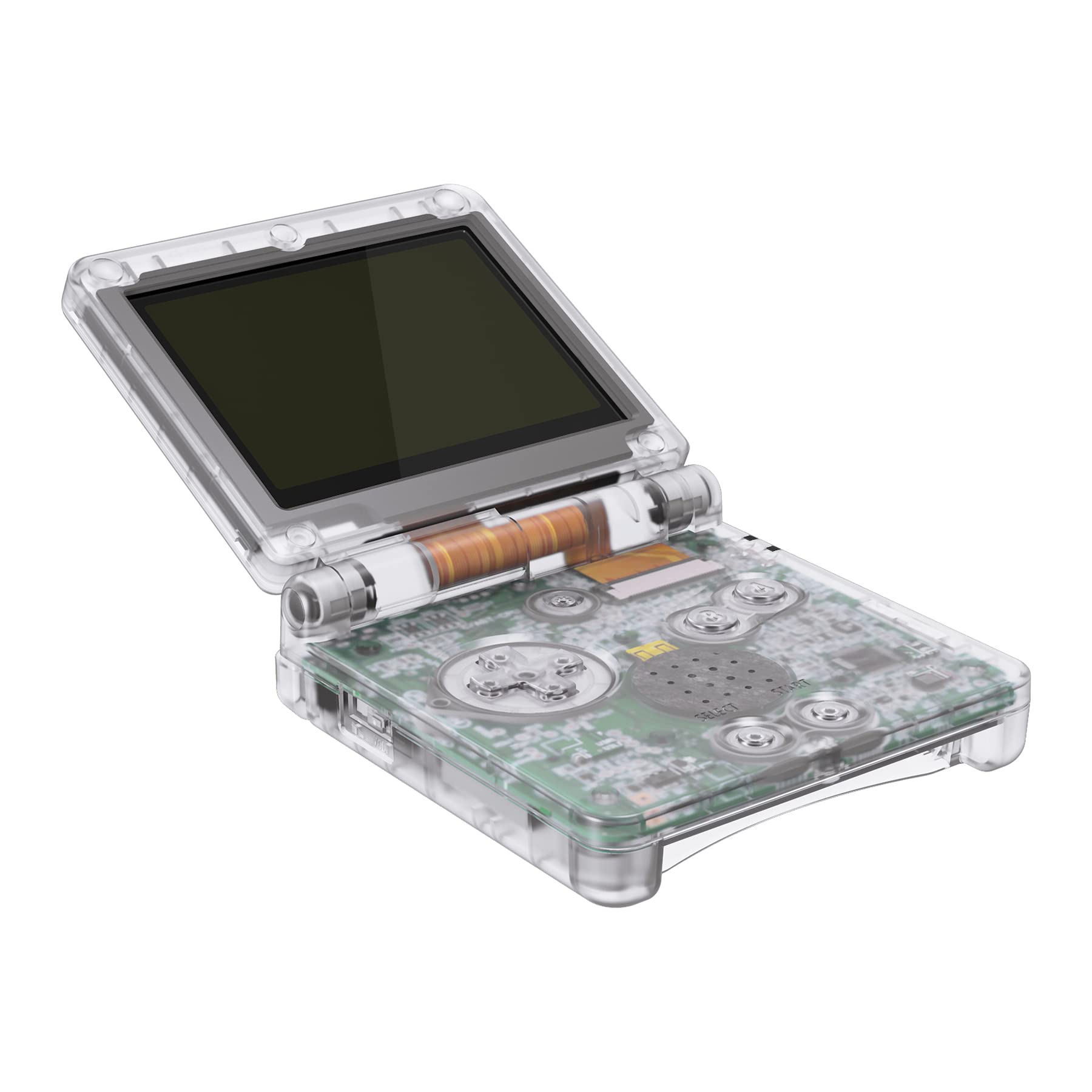 eXtremeRate Replacement Shell Case & Button Kit for Gameboy Advance SP GBA SP Console - Compatible with IPS & Standard LCD Screens (Console & IPS Screen Not Included) - Transparent Cover - Perfect for Gaming, Repair, and Customization Projects
