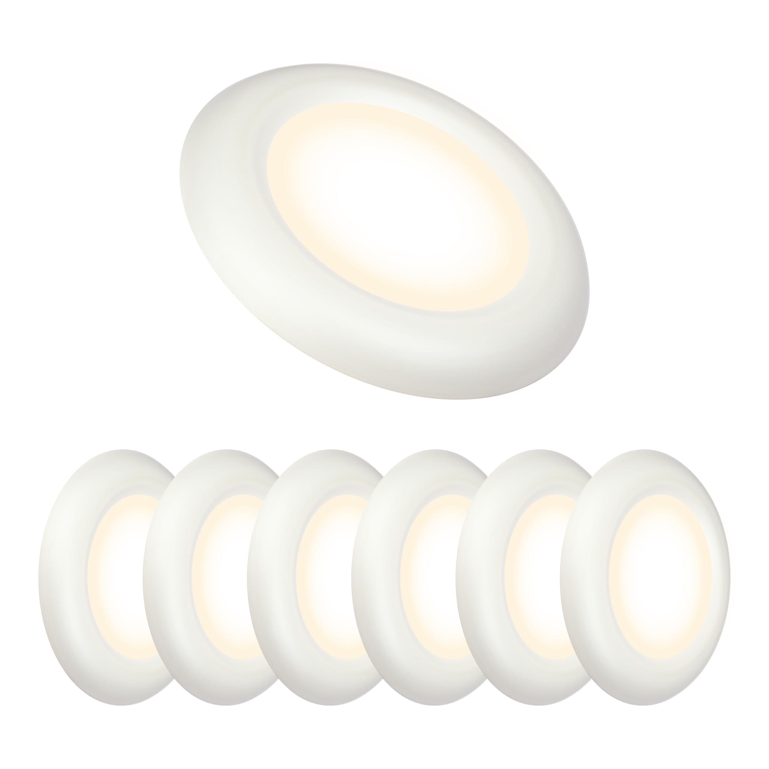 Ultralux LED Flush Mount Ceiling Light Fixture - Dimmable Slim Puck Downlight with 50,000+ Hours Energy Saving - Easy Installation for Bedroom, Kitchen, Hallway (8 Inch, 6 Pack, Soft White 3000K) - Perfect for Modern Homes & Offices