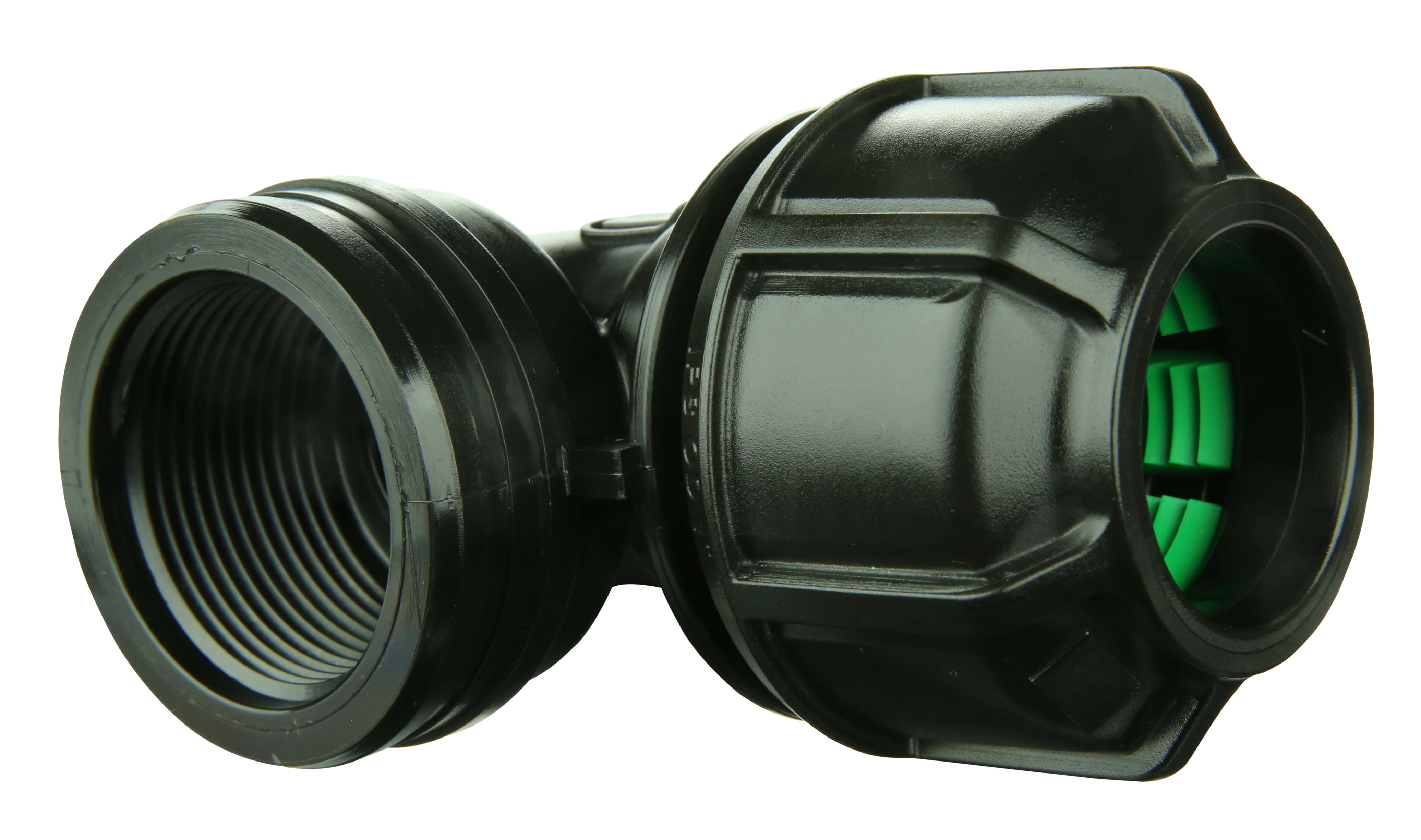 Philmac Compression 90° Service Elbow IPS OD PE FNPT - Durable Plumbing Fitting for Irrigation, Water Supply & Industrial Piping Systems