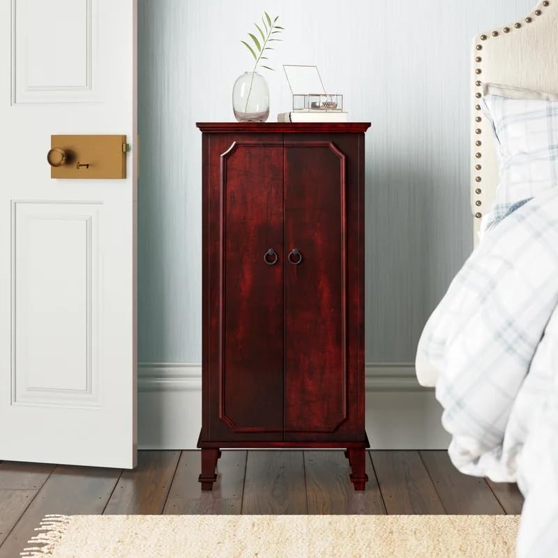 Premium Carson Fully Locking Jewelry Cabinet - Secure Storage for Necklaces, Rings & Watches | Perfect for Bedroom, Closet & Travel Organization