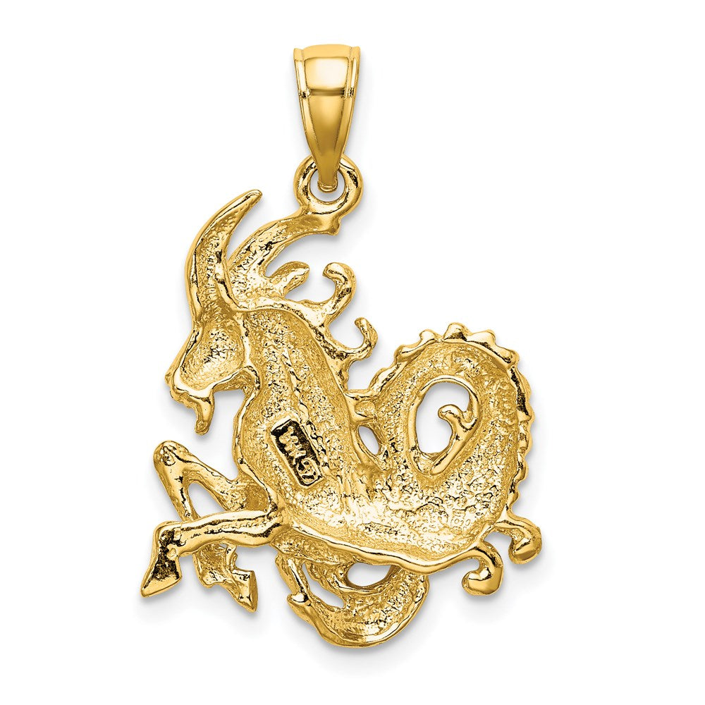 Gold Large Capricorn Zodiac Charm Pendant - C3176 - Perfect for Necklaces, Bracelets & Jewelry Making