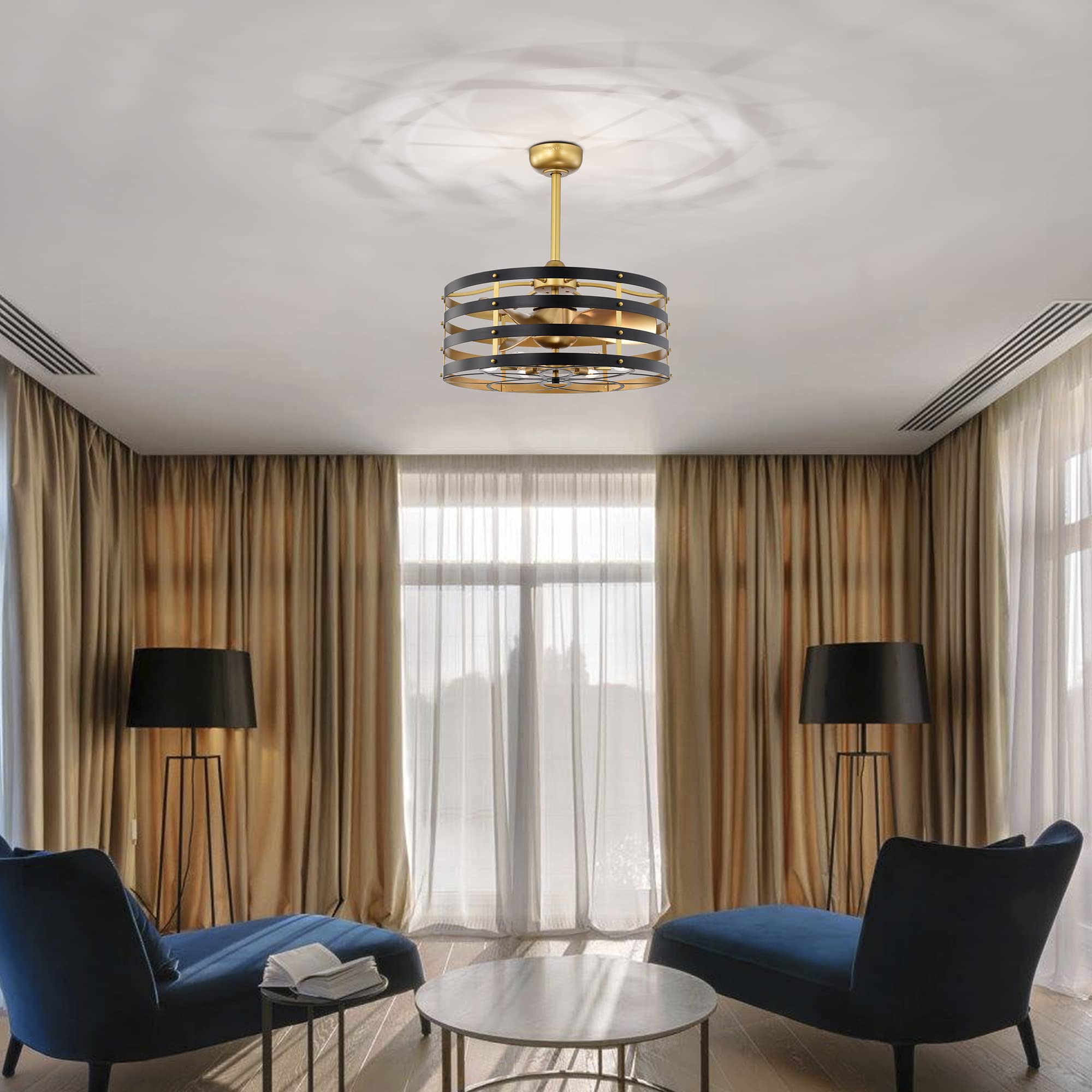 Ofra 24-Inch 6-Light 3-Blade LED Ceiling Fan with Remote Control - Perfect for Bedroom, Living Room & Home Office Lighting