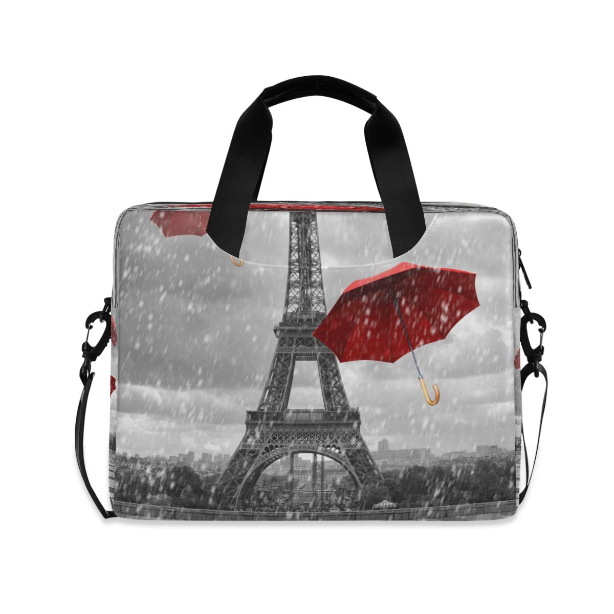 Paris Eiffel Tower Themed Laptop Bag for 13 14 15.6 Inch MacBook & Tablet - Waterproof Shoulder Briefcase with Padded Sleeve - Perfect for Work, Travel & Business Meetings