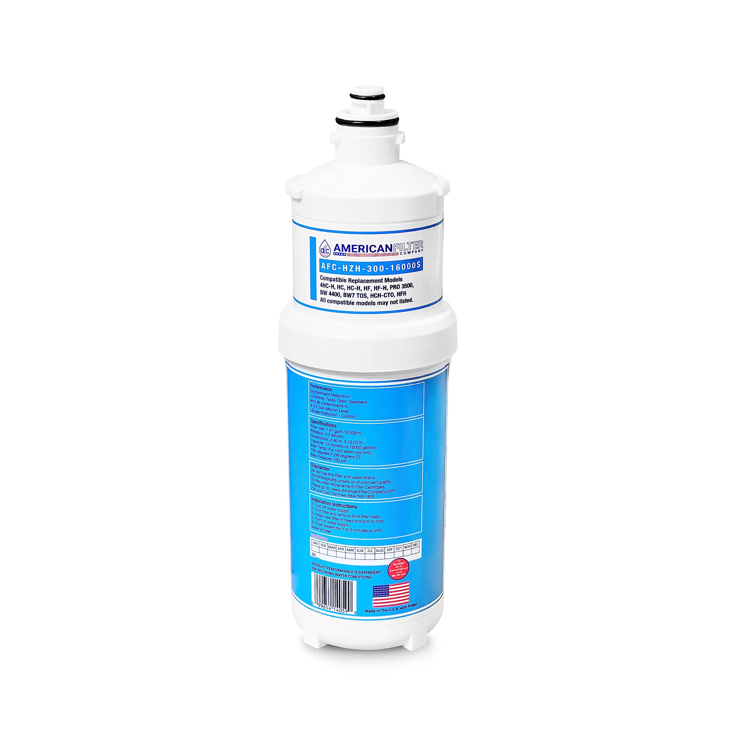 AFC-HZH-300-22000SK Water Filter Replacement - Compatible with Hoshizaki HF-H Food Service Filter | Made in USA | New Model AFC-HZH-16000S | For Commercial Ice Machines & Beverage Dispensers