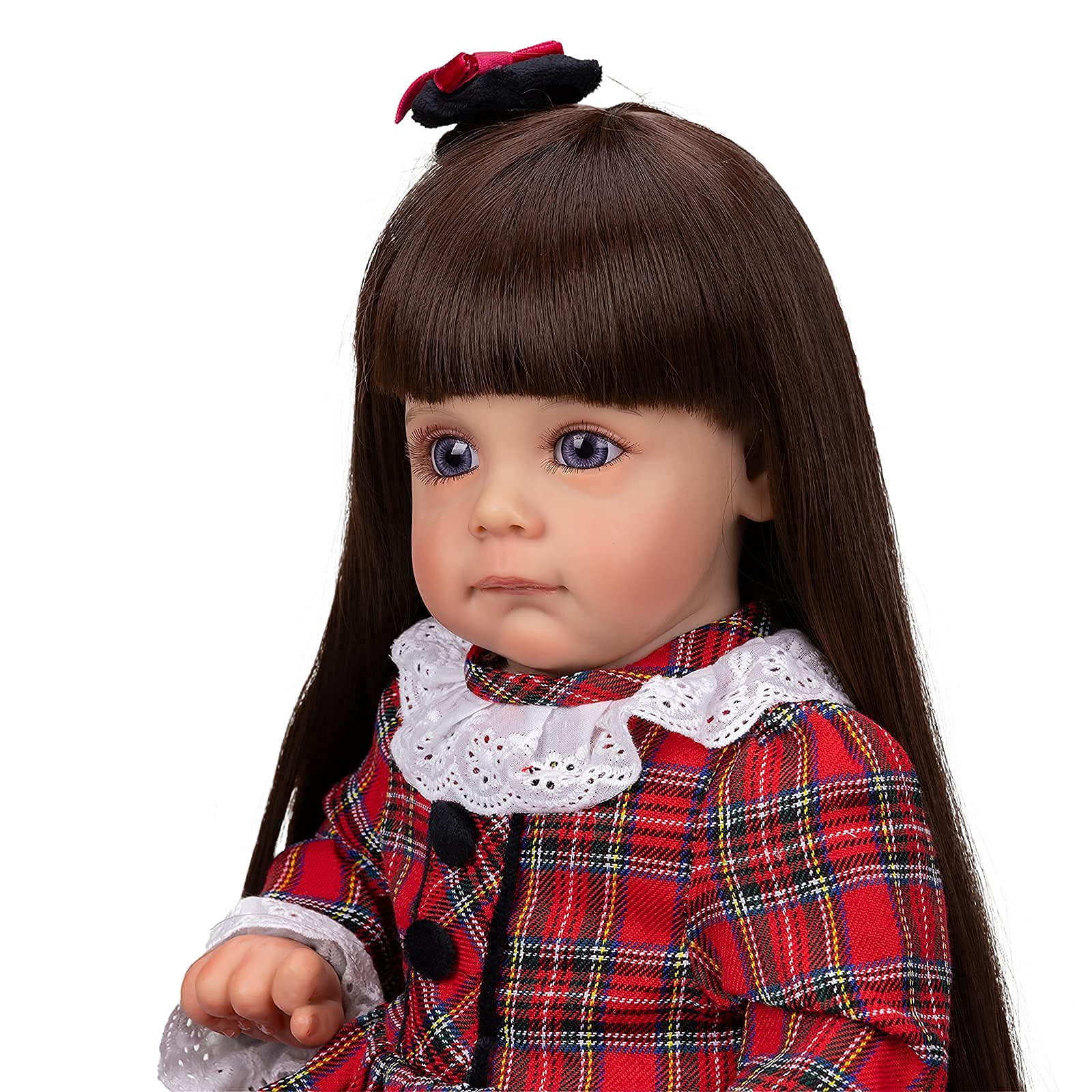 Pinky Reborn Realistic 24 Inch Toddler Baby Doll with Long Hair - Lifelike Newborn Doll Gift Set for Girls Age 3+ | Perfect for Role Play, Birthday Gifts & Pretend Parenting