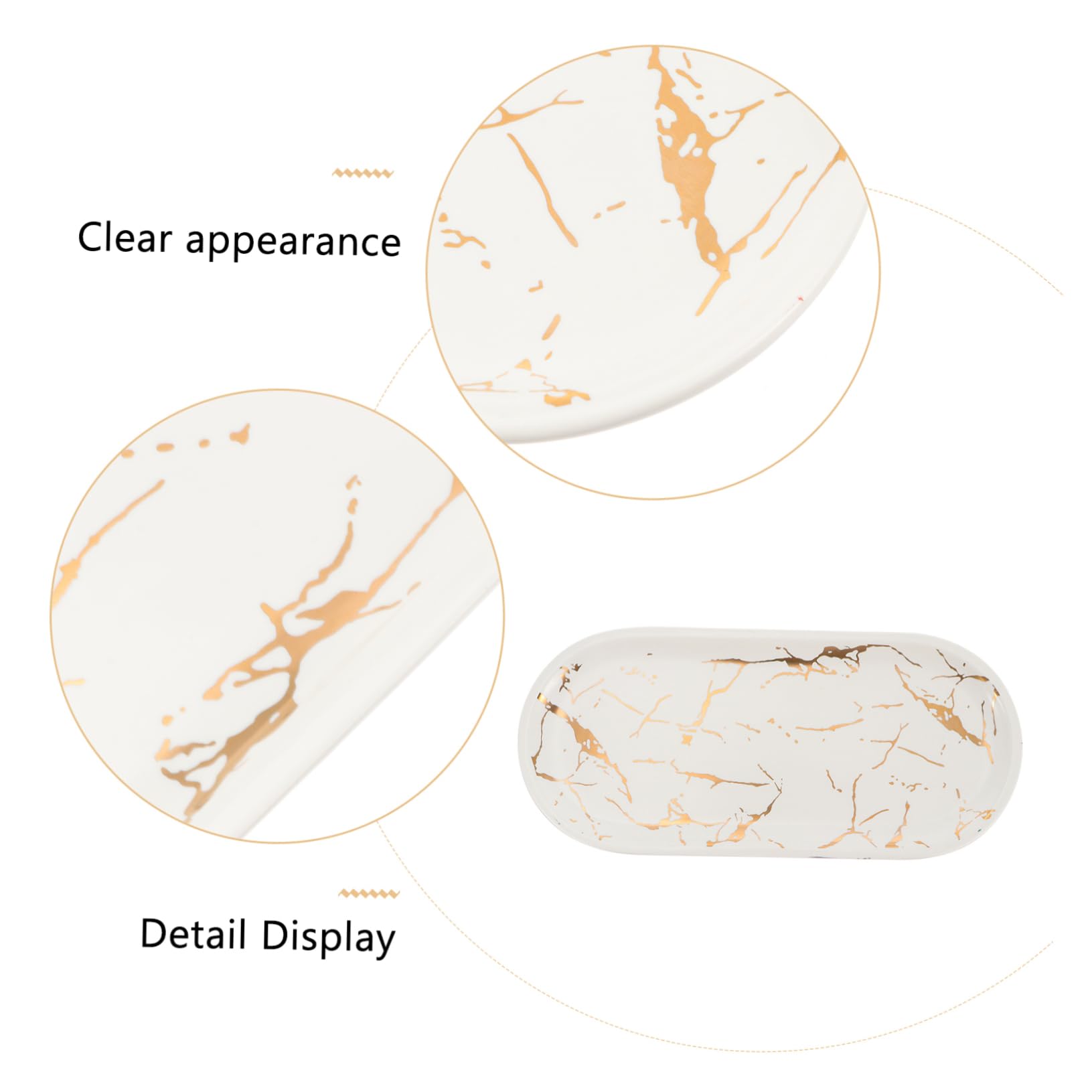 1pc White Marble Ceramic Plate - Elegant Jewelry Tray & Sushi Dish for Home Decor, Dining, and Gift Giving | Perfect for Jewelry Display, Sushi Serving, and Party Appetizers