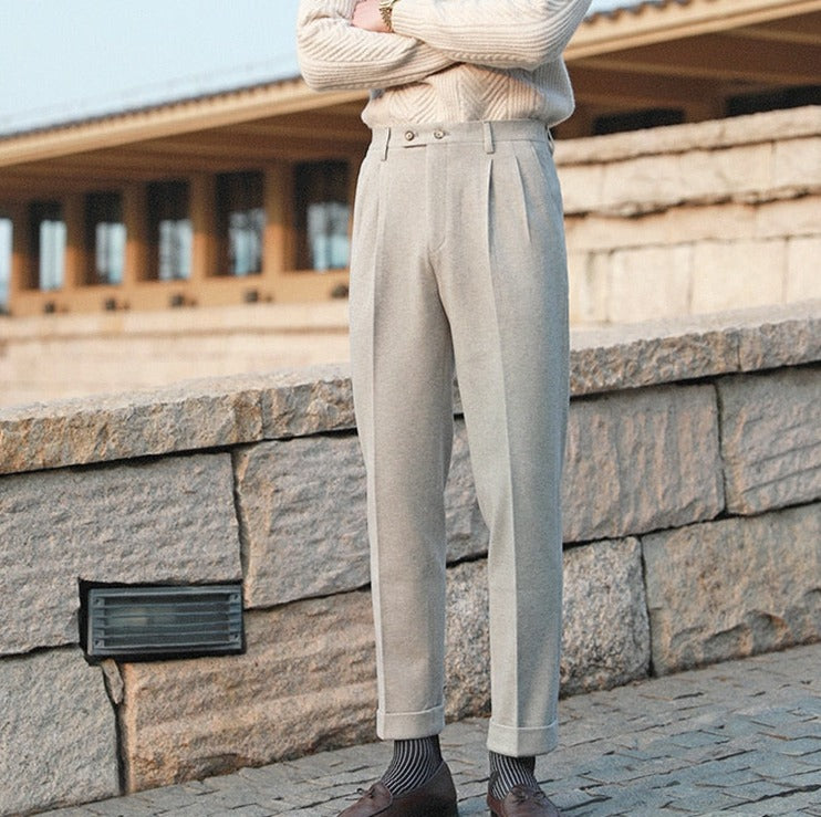 Paris Gentleman Trousers for Men - Classic Slim Fit Dress Pants for Business, Office & Formal Occasions
