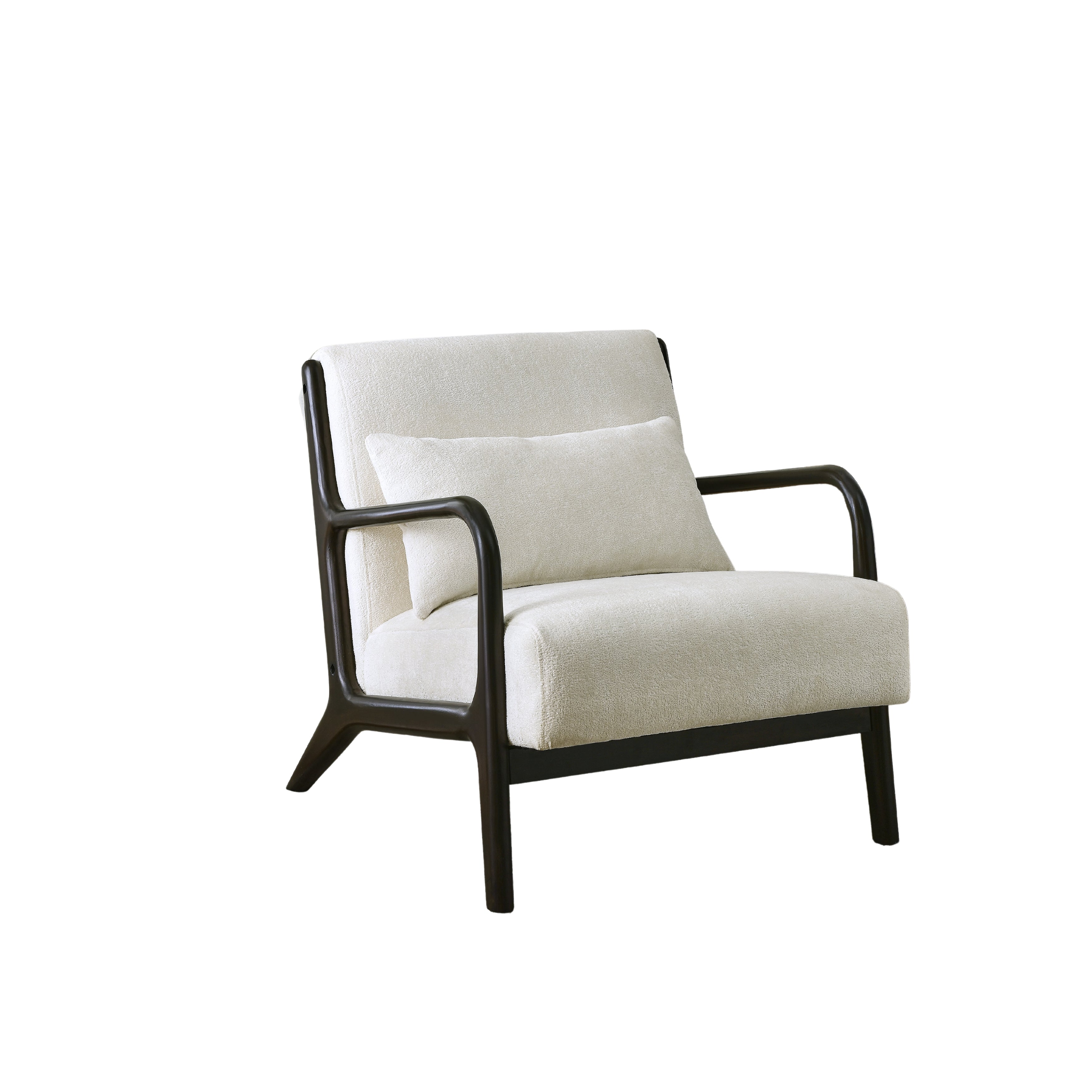 Mid Century Modern Accent Chair with Removable Lumbar Pillow - Roundhill Furniture Eterna - Perfect for Living Room, Bedroom & Office Decor
