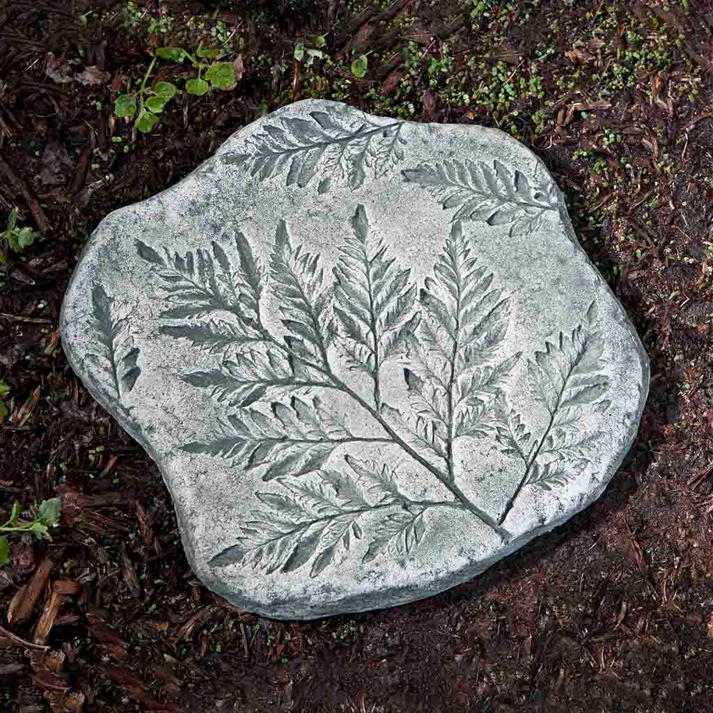 Campania International Fossil Fern Stepping Stone - Decorative Garden Path Stone for Outdoor Landscaping & Walkways