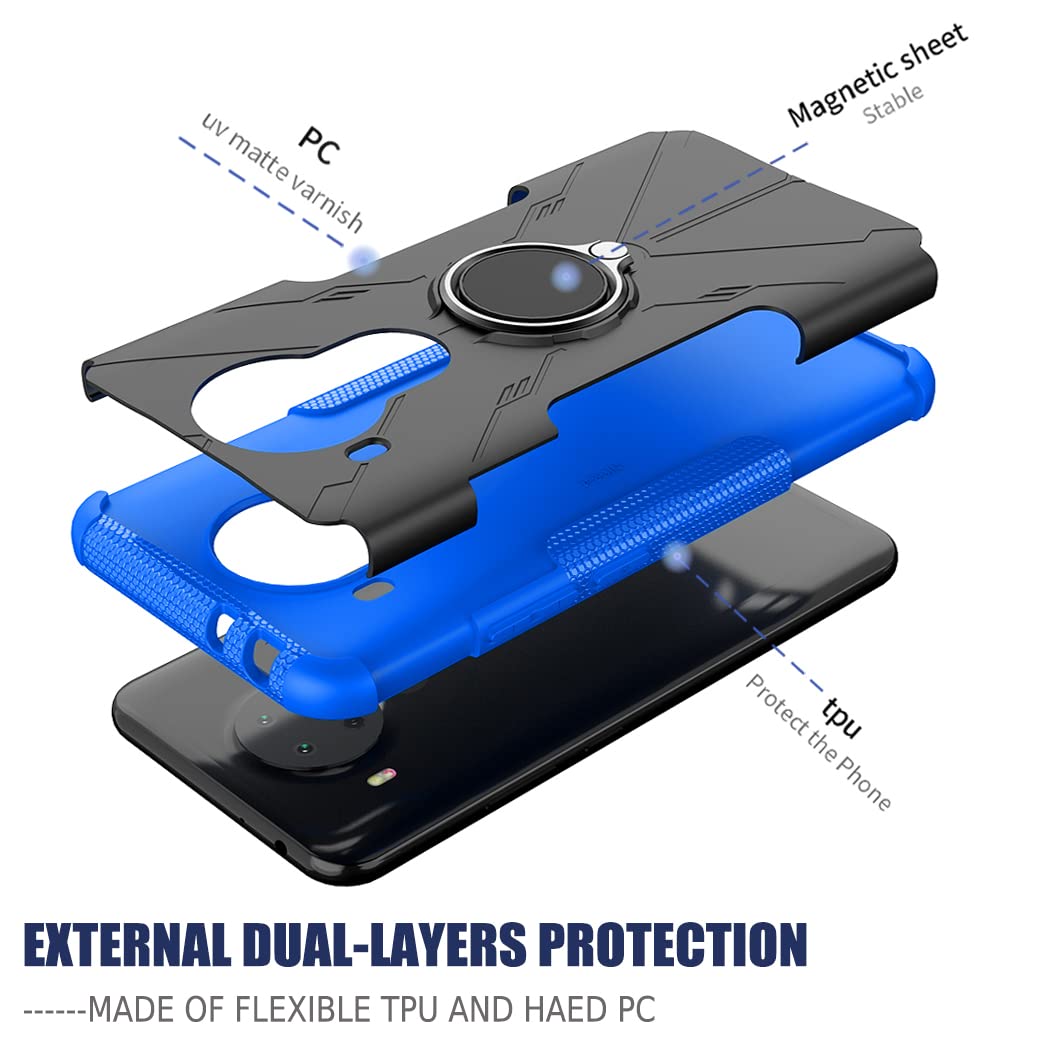 Nokia 5.4 Case with Screen Protector & Kickstand - Blue for Daily Protection