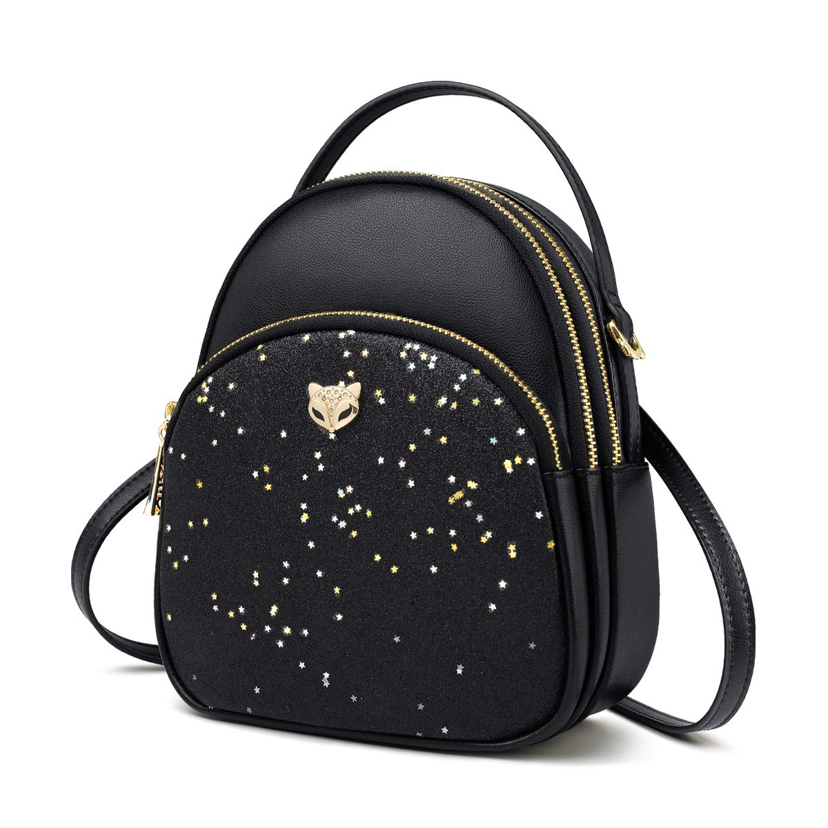 Stylish Mini Backpack Purse for Women - Genuine Leather Crossbody Shoulder Bag - Perfect for Travel, Work & Daily Use (Black)