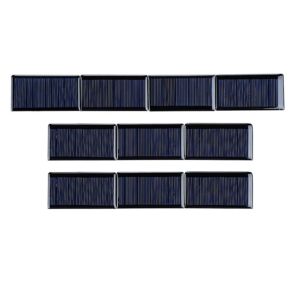 10Pcs 5V 60mA Epoxy Solar Panels - Polycrystalline Solar Cells for DIY Solar Battery Charger & Solar System Kits (68x37mm/2.67