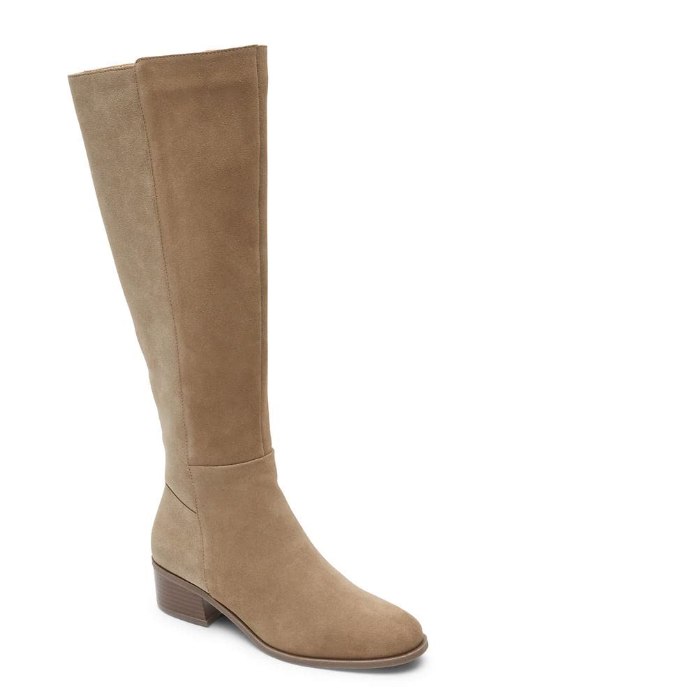 Rockport Women's Evalyn Tall Boot - Waterproof Leather Ankle Boots for Women, Comfortable Slip-Resistant Winter Boots with Cushioning - Perfect for Work, Travel & Outdoor Activities