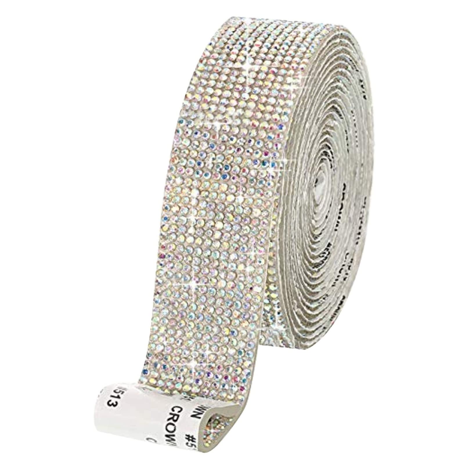 Self Adhesive Crystal Rhinestone Stickers - Diamond Ribbon DIY Decals for Wedding Cake Decor, Birthday Party Crafts, Home Decorations - Perfect for Scrapbooking, Gift Wrapping & Nail Art Designs
