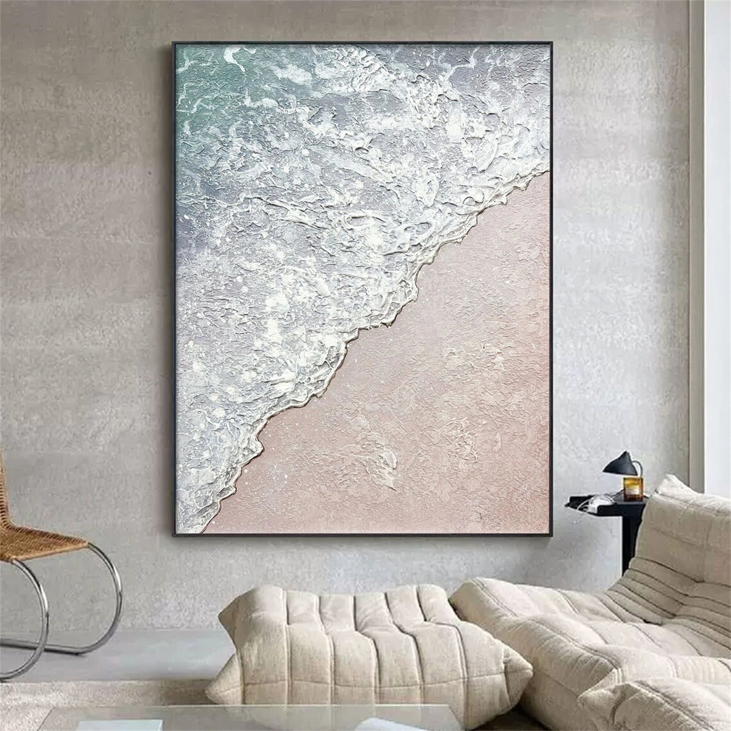 Ocean and Sky Painting #OS 086 - Handmade Canvas Wall Art for Home & Office Decor - Perfect for Living Room, Bedroom, or Office Wall Decor
