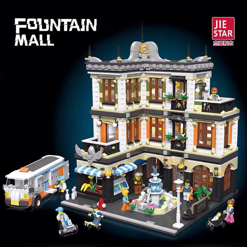 JIE STAR 89113 The Fountain Square 3420pcs Building Blocks Set - Creative Architecture Model Kit for Adults & Teens - Perfect for Home Decor, Office Display & DIY Gift Ideas