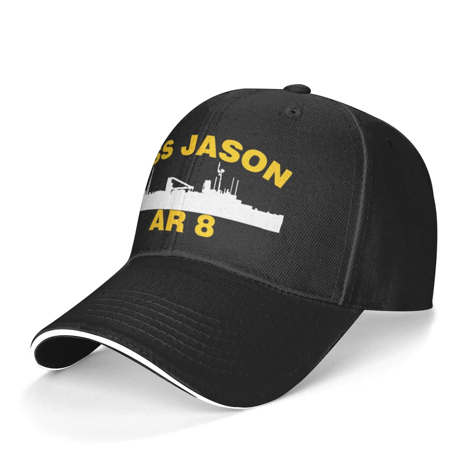 Vierott USS Jason AR 8 Baseball Cap for Men - Adjustable Trucker Hat with Mesh Back, Navy Blue Military Style Dad Hat - Perfect for Outdoor Activities, Sports, and Casual Wear