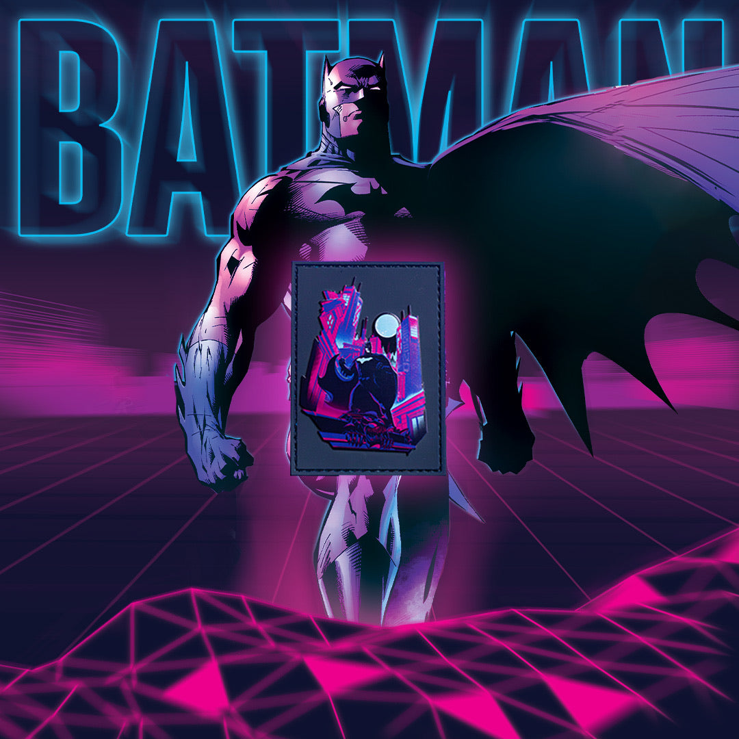 Batman Neon Embroidered Patch - Official DC Comics Logo for Cosplay, Jackets & Backpacks - Perfect for Halloween Costumes & Comic Con Events