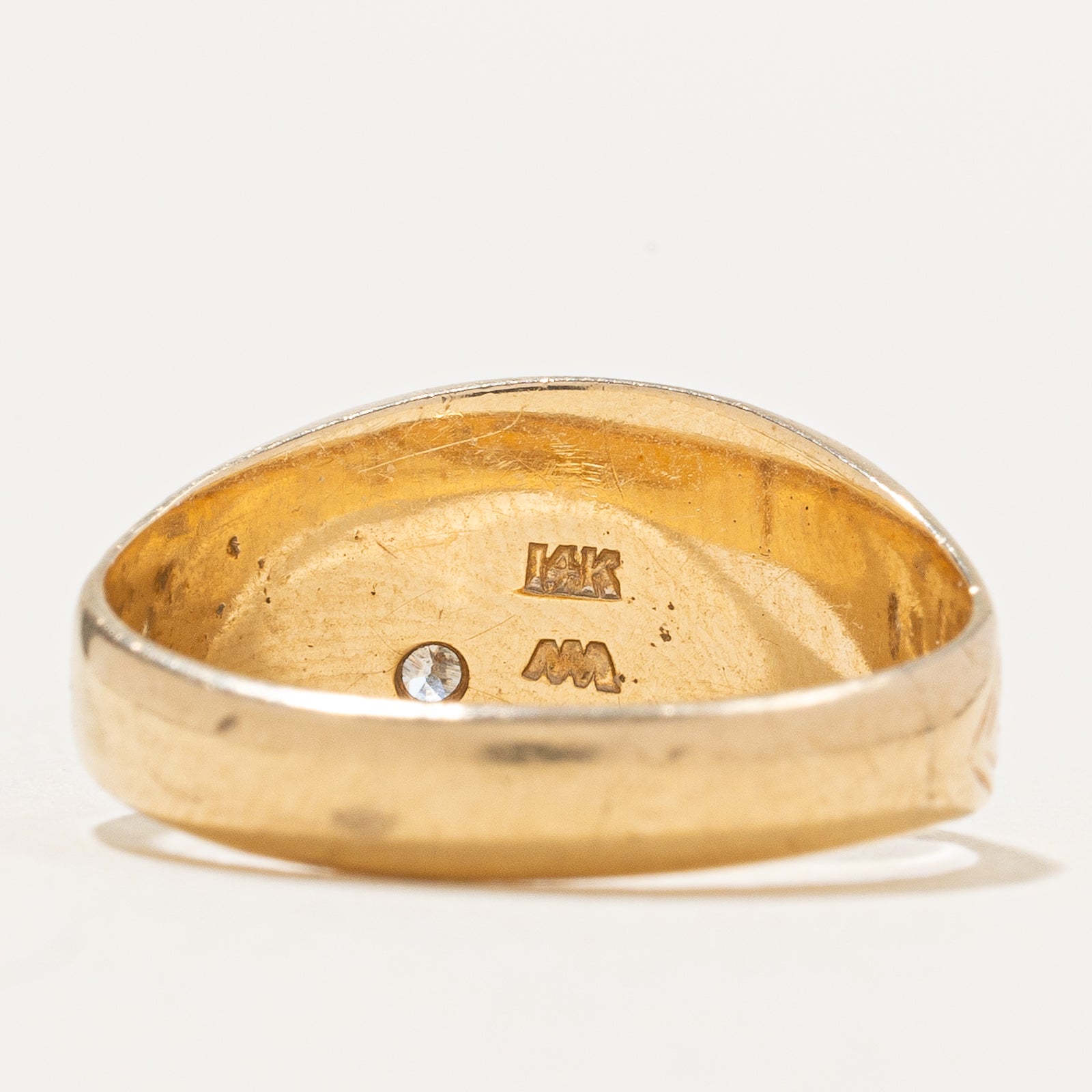 Diamond 'CES' Initial Signet Ring - 0.02ct Genuine Diamond, Size 5.25 - Personalized Monogram Jewelry for Women, Men | Perfect Gift for Anniversary, Birthday & Special Occasions