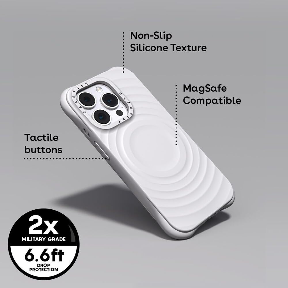 CASETiFY Ripple iPhone 15 Pro Max Case - 2X Military Grade Drop Protection, Wave Texture Design, MagSafe Compatible - Oat Color | Perfect for Outdoor Adventures & Everyday Protection