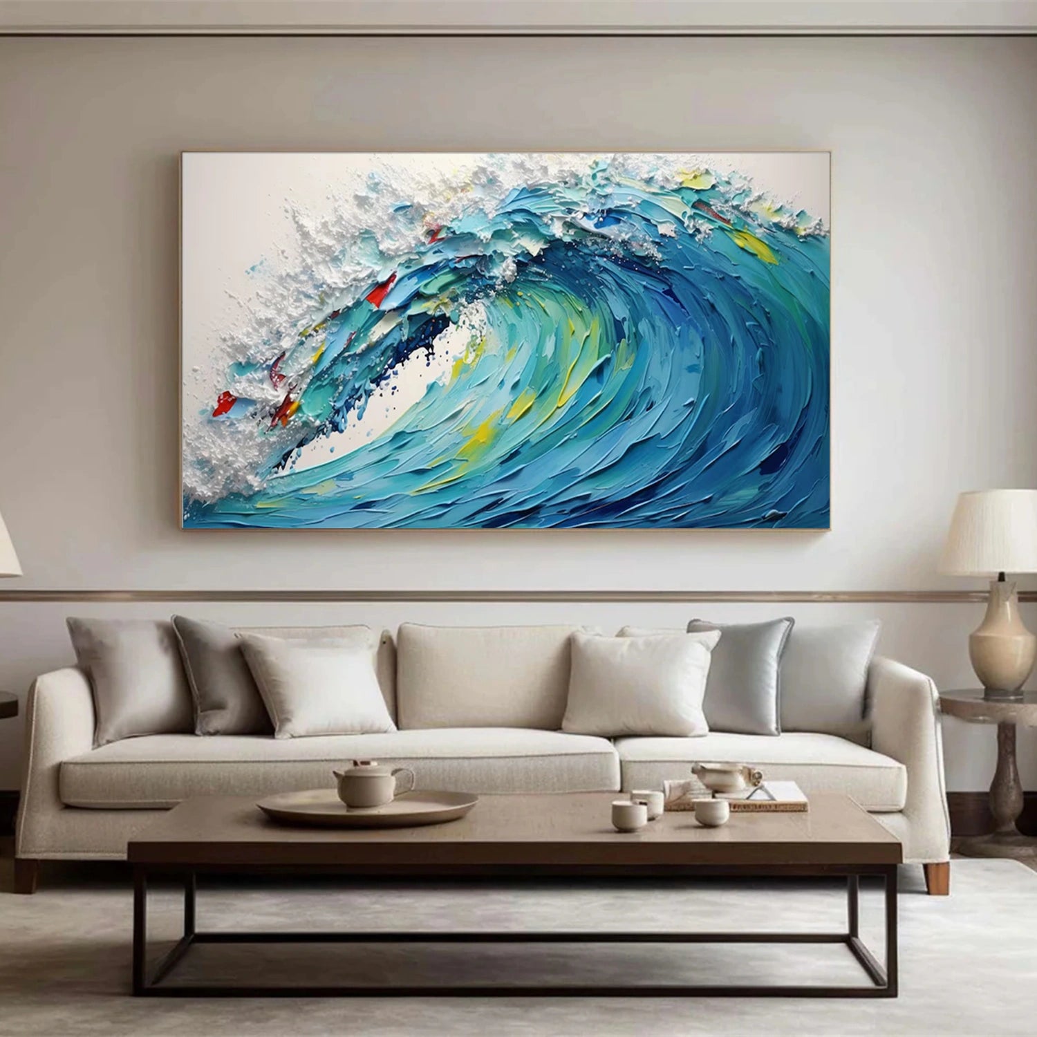 Ocean and Sky Painting #OS 242 - Stunning Seascape Wall Art for Home & Office Decor | Perfect for Living Room, Bedroom or Coastal Themed Spaces
