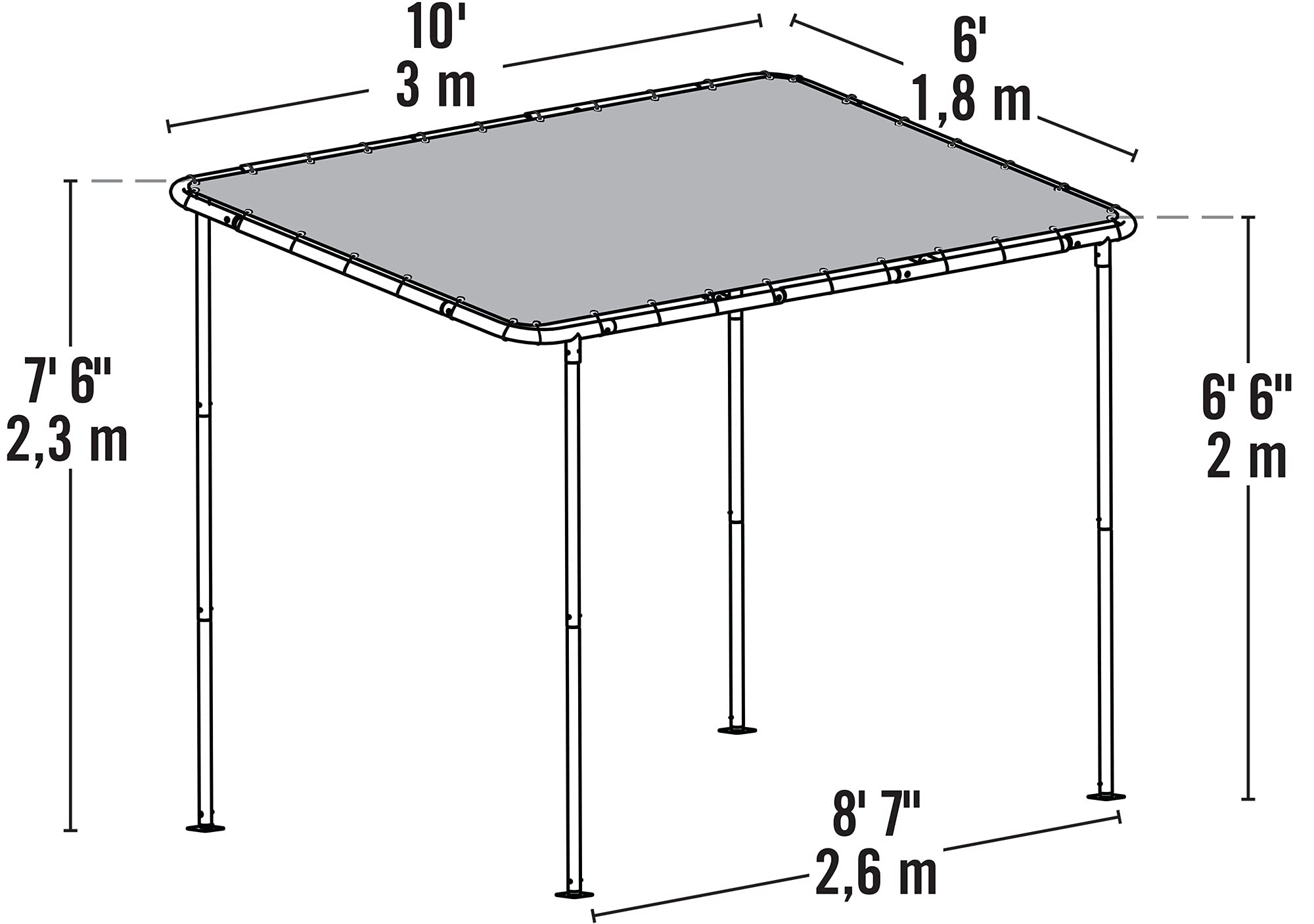 ShelterLogic 10' x 6' Solano Gazebo with Carbon Steel Frame & Water-Resistant Tan Canopy - Outdoor Sun Protection for Patio, Garden, and Backyard