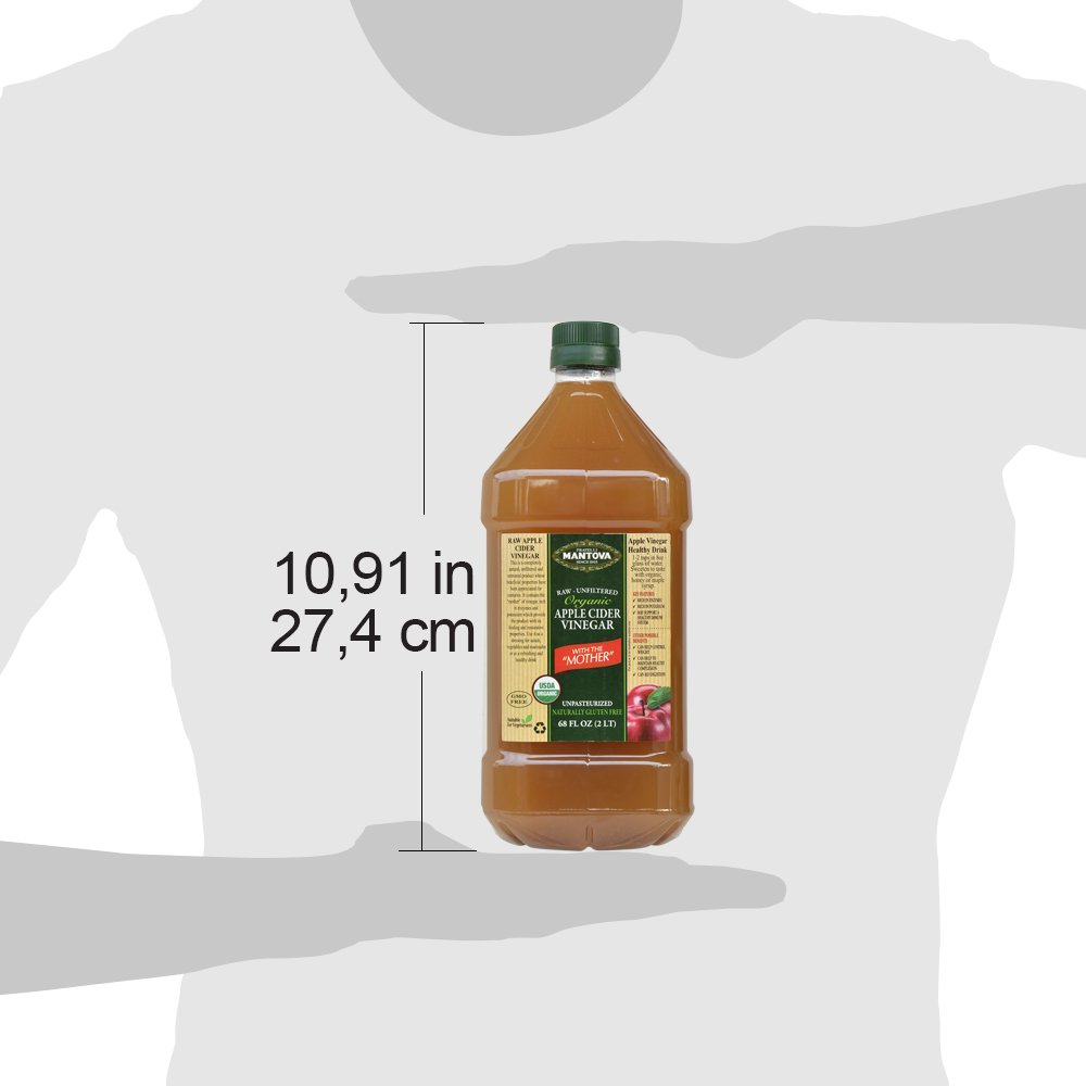 Organic Apple Cider Vinegar With The Mother 68oz - 100% USDA Certified Organic, Raw, Unfiltered - Perfect for Detox, Weight Loss & Healthy Digestion