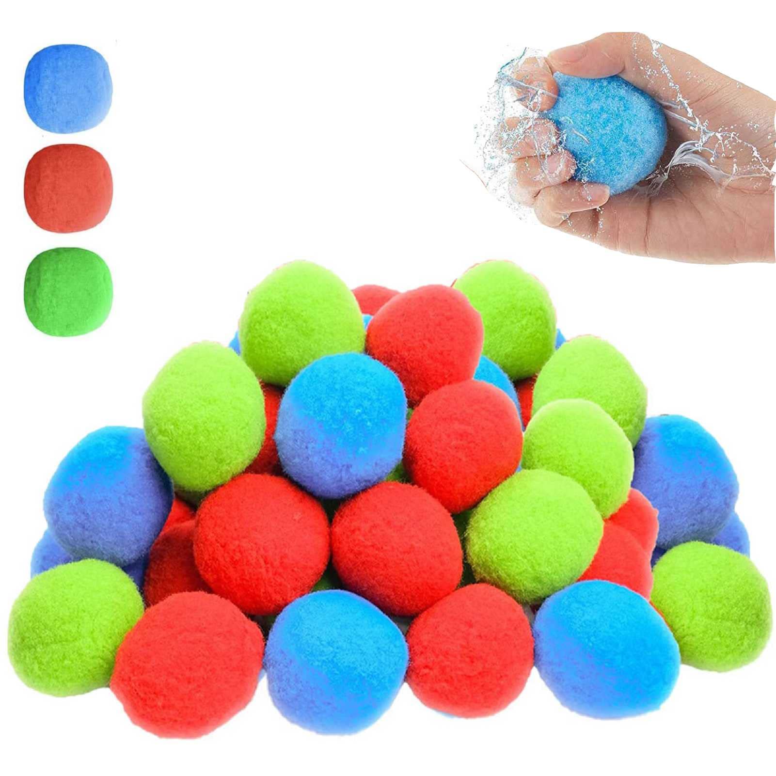 TTdamai Summer Pool Games Fight Toys with Storage Bag - 50 Reusable Water Balloons for Kids Outdoor Water Play, Floating Pool Balls & Trampoline Balls - Perfect for Backyard Parties, Beach Trips and Summer Fun