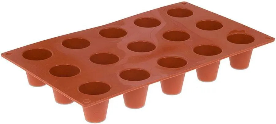 Non-Stick Orange Silicone Baking Molds - Set of 15 Mini Tart Tins for Cupcakes, Chocolate, Desserts | Perfect for Party Treats, Holiday Baking & Home Kitchen Use