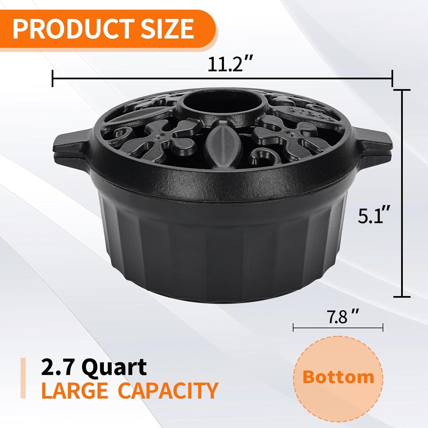 STBoo Wood Stove Steamer - 2.7 Quart Cast Iron Humidifier for Fireplace | Rust-Resistant Matte Black Finish | Indoor Heating Pot & Decorative Stove Cover Accessory | Perfect for Cozy Winter Nights, Cabin Heating & Home Decor