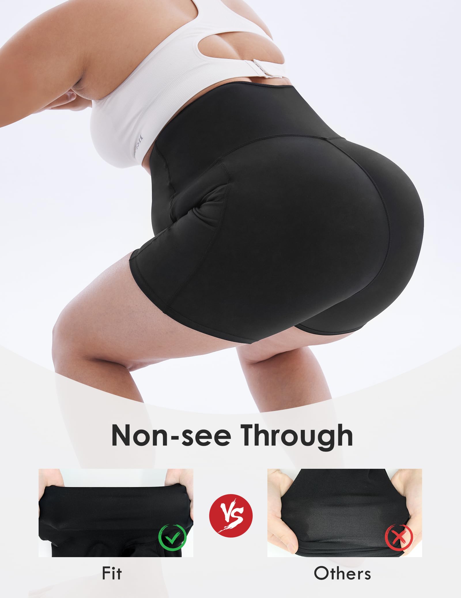 HOFISH Maternity Shorts for Women - Over The Belly Pregnancy Bike Shorts, Workout Running Shorts with Pockets - Comfortable Activewear for Yoga, Gym & Everyday Wear
