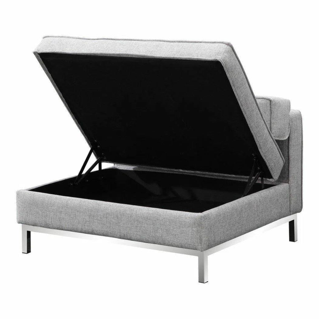 40 Inch Storage Ottoman with Lift Top - Modern Gray Faux Leather Bench for Living Room, Bedroom & Entryway Storage