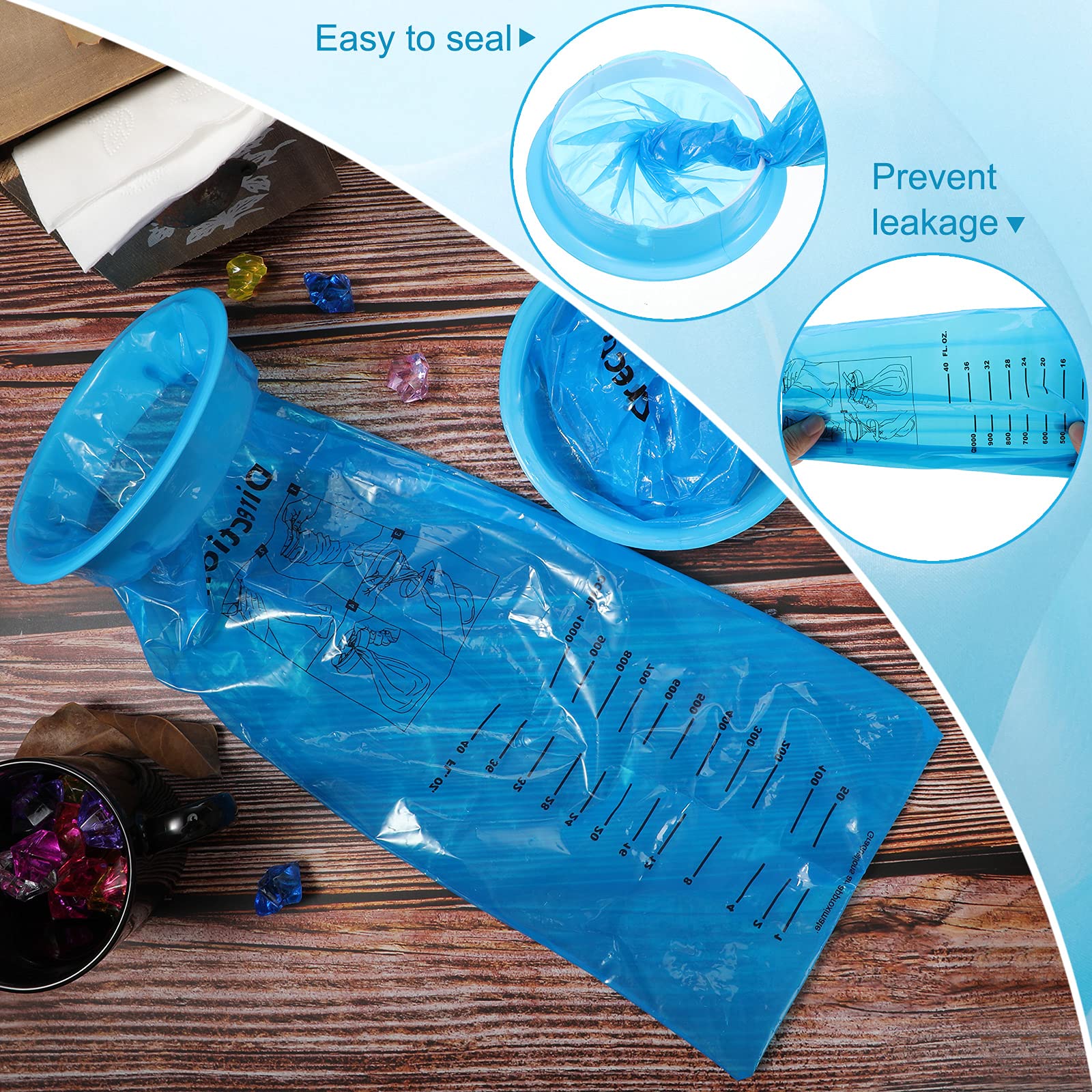 Disposable Vomit Bags 1000ml (100 Pack) - Emesis Barf Bags for Motion Sickness, Nausea Relief - Ideal for Car, Airplane Travel, Pregnancy & Hospital Use - Leakproof & Odor Control for Stress-Free Cleanup