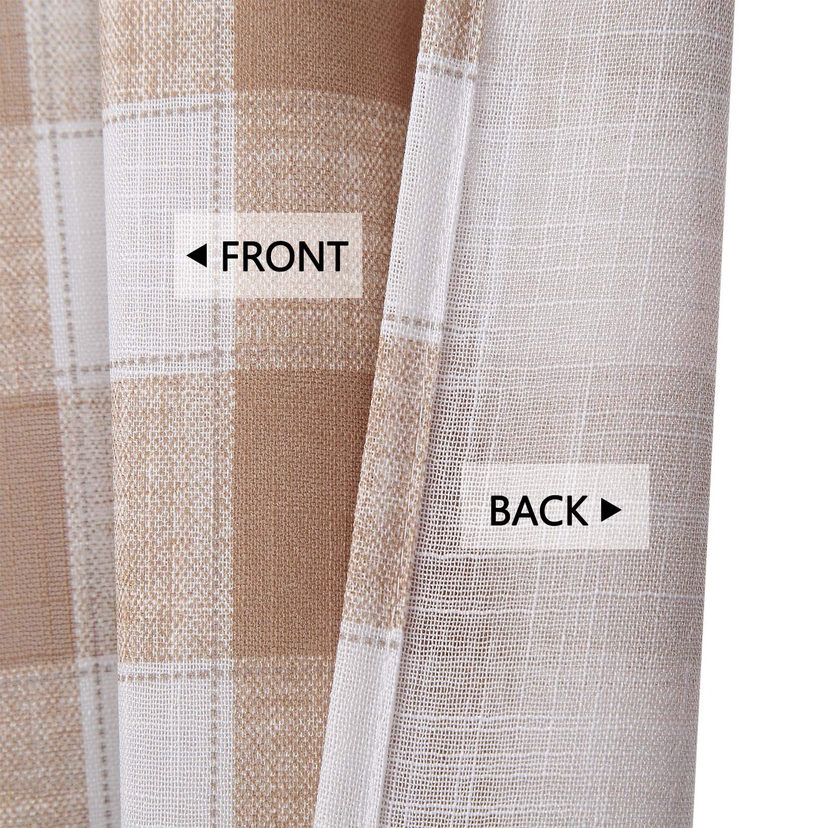 Farmhouse Buffalo Plaid Kitchen Curtains 26x45