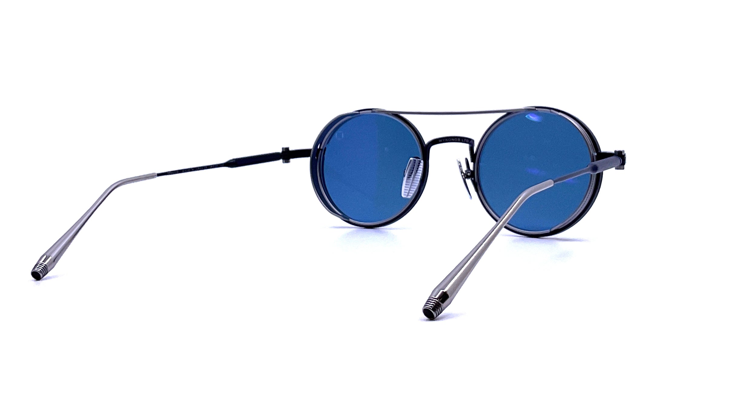 Akoni Eris Mykonos Limited Edition Sunglasses - Matte Navy Blue & Black Palladium Frame - UV Protection for Men & Women - Perfect for Beach, Driving & Outdoor Activities