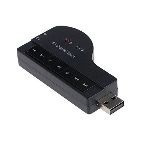 Technotech 8.1 Channel USB Sound Card Adapter - 3D Audio Converter for Windows & Linux (Black) | Perfect for Gaming, Music Production & Home Theater Systems