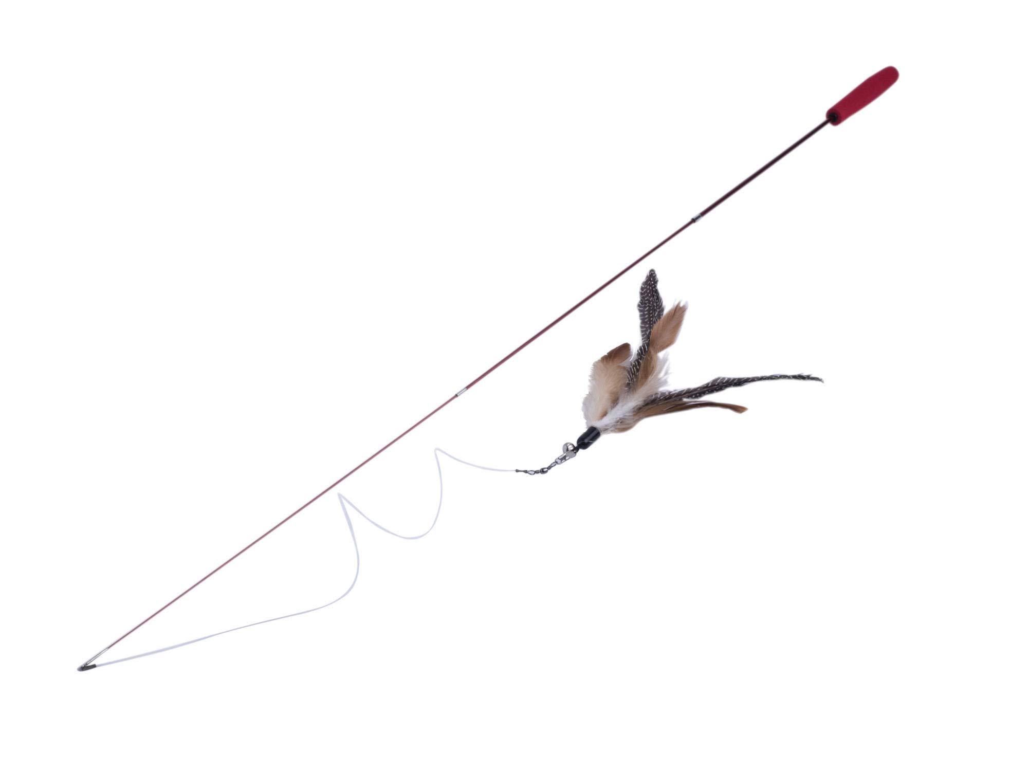 Interactive Retractable Feather & Bell Wand Toy for Cats - Fun Playtime Exercise for Indoor Kittens & Adult Felines