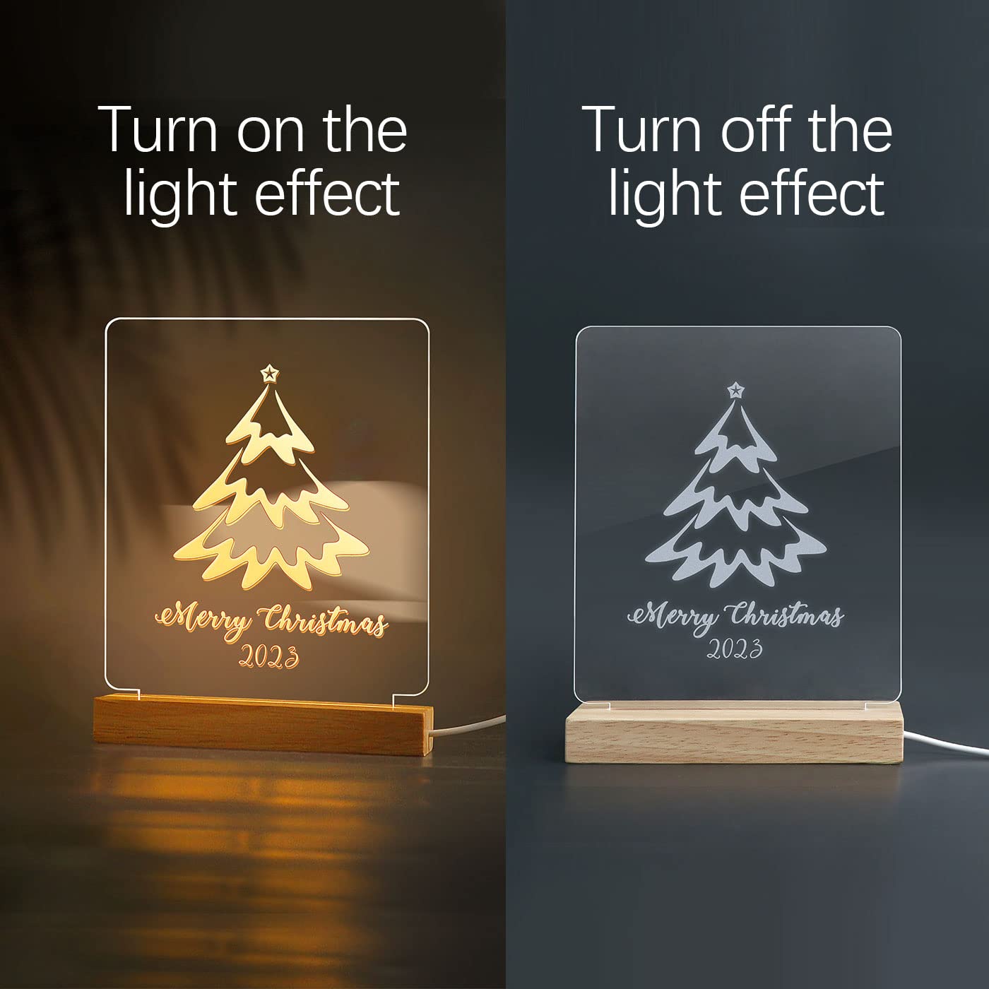 Personalized Wooden LED Night Light for Kids - Custom Name Nursery Lamp with USB Cable & Switch - Warm White Child's Bedroom Decor (Style 22) | Perfect for Bedtime, Nursery Room & Kids' Nighttime Comfort