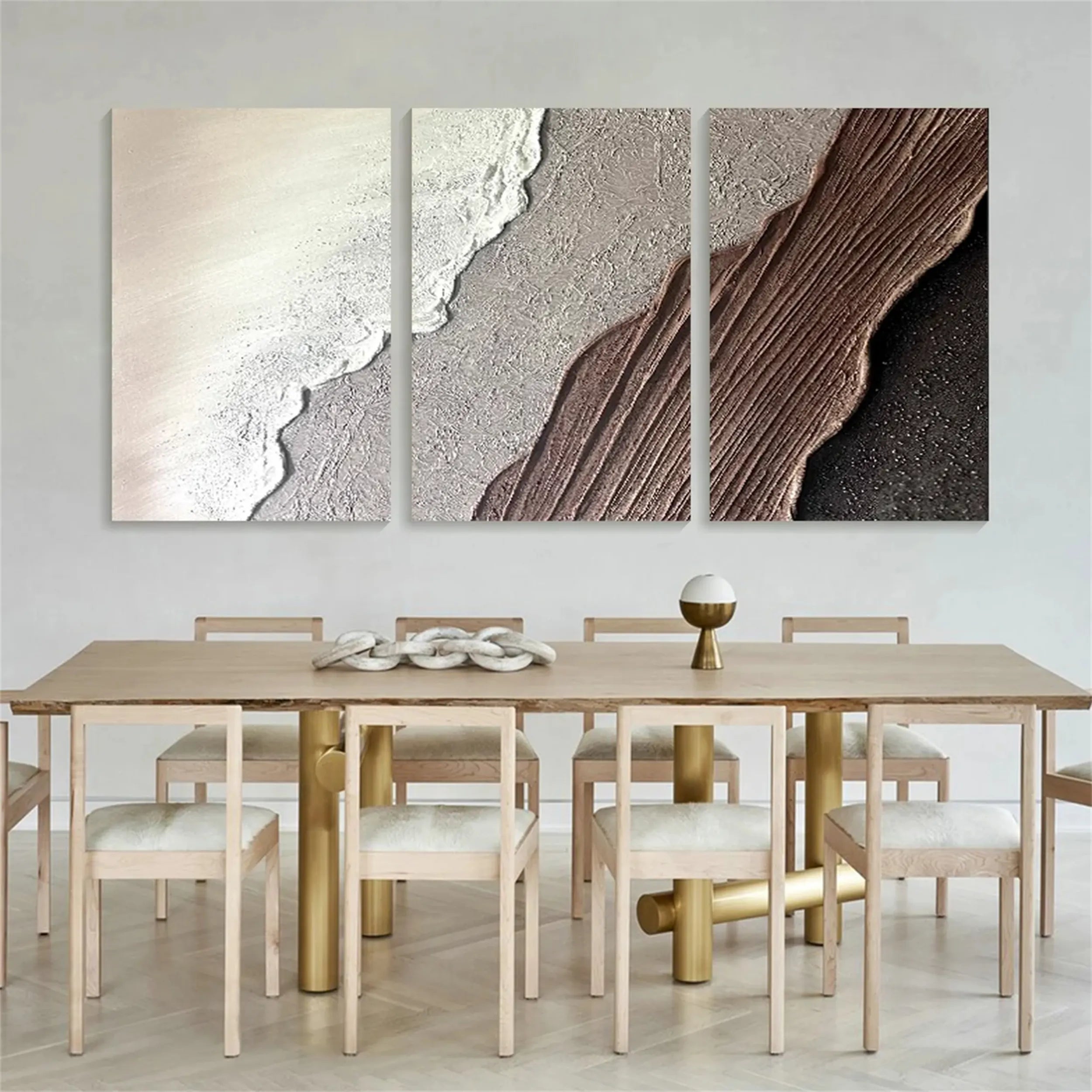 Ocean and Sky Painting Set of 3 - Coastal Wall Art for Living Room, Bedroom & Office Decor - Premium Canvas Prints - #OS143