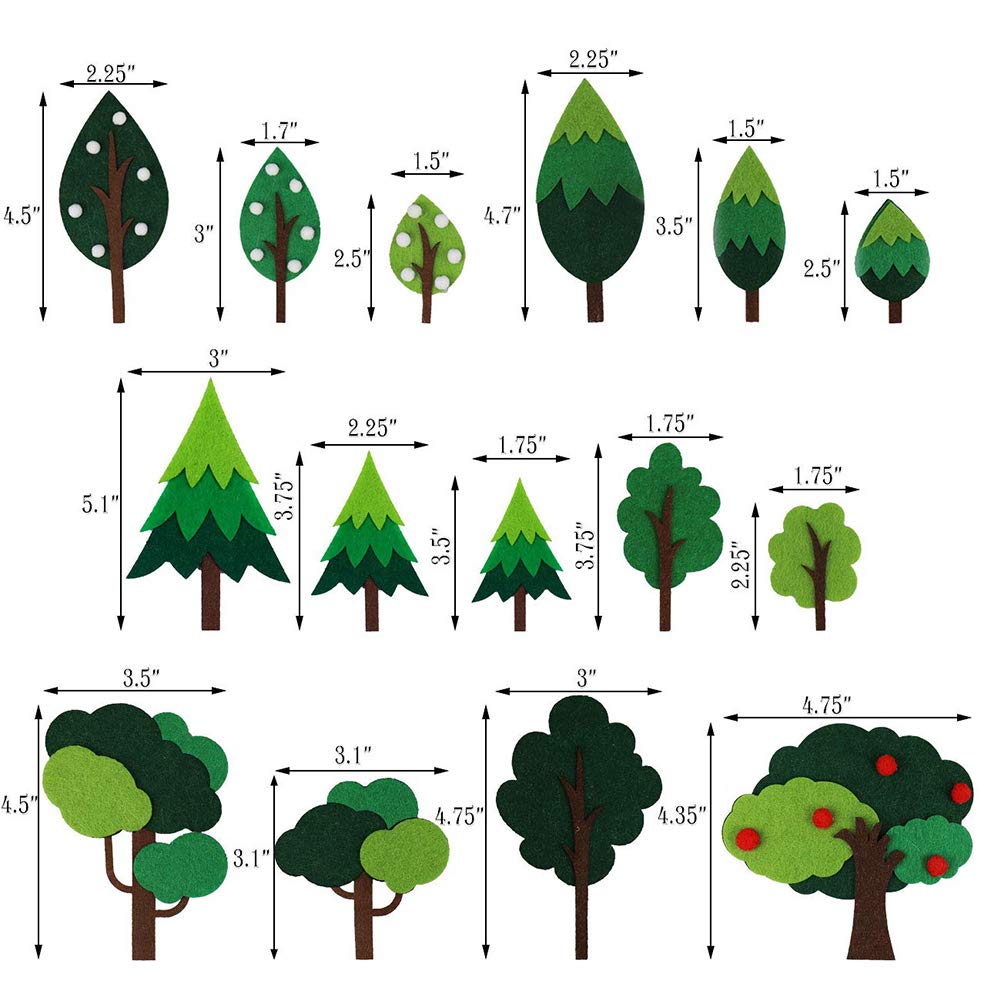 Handmade Woodland Green Trees Cake Topper - Forest Theme Cake Decorations for Birthday, Baby Shower & Kids Party Supplies | Perfect for Wedding, Baby Shower, Birthday Cakes and DIY Dessert Decorations